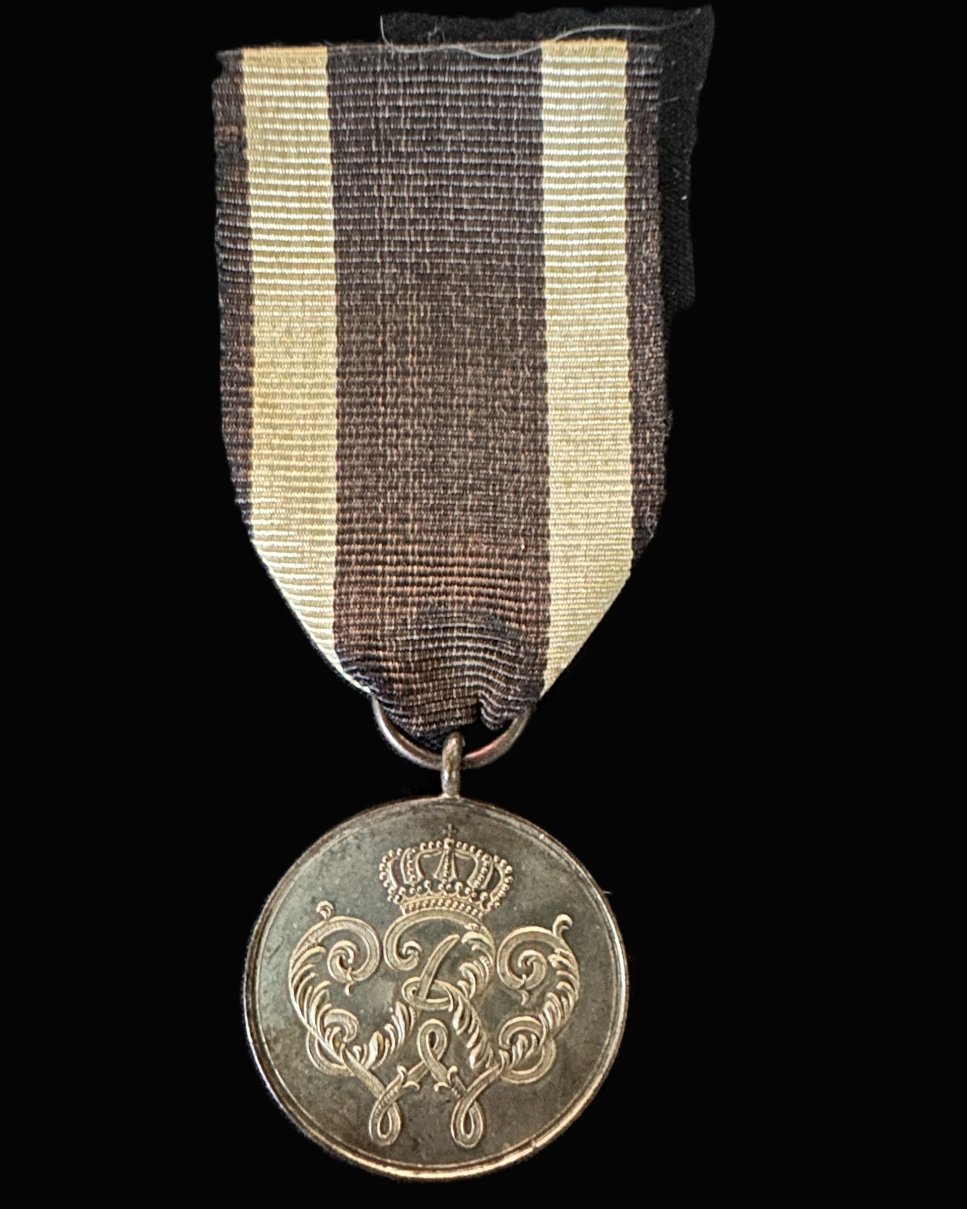 Prussian War Merit Medal With Ribbon, Silvered, c. 1873–1918