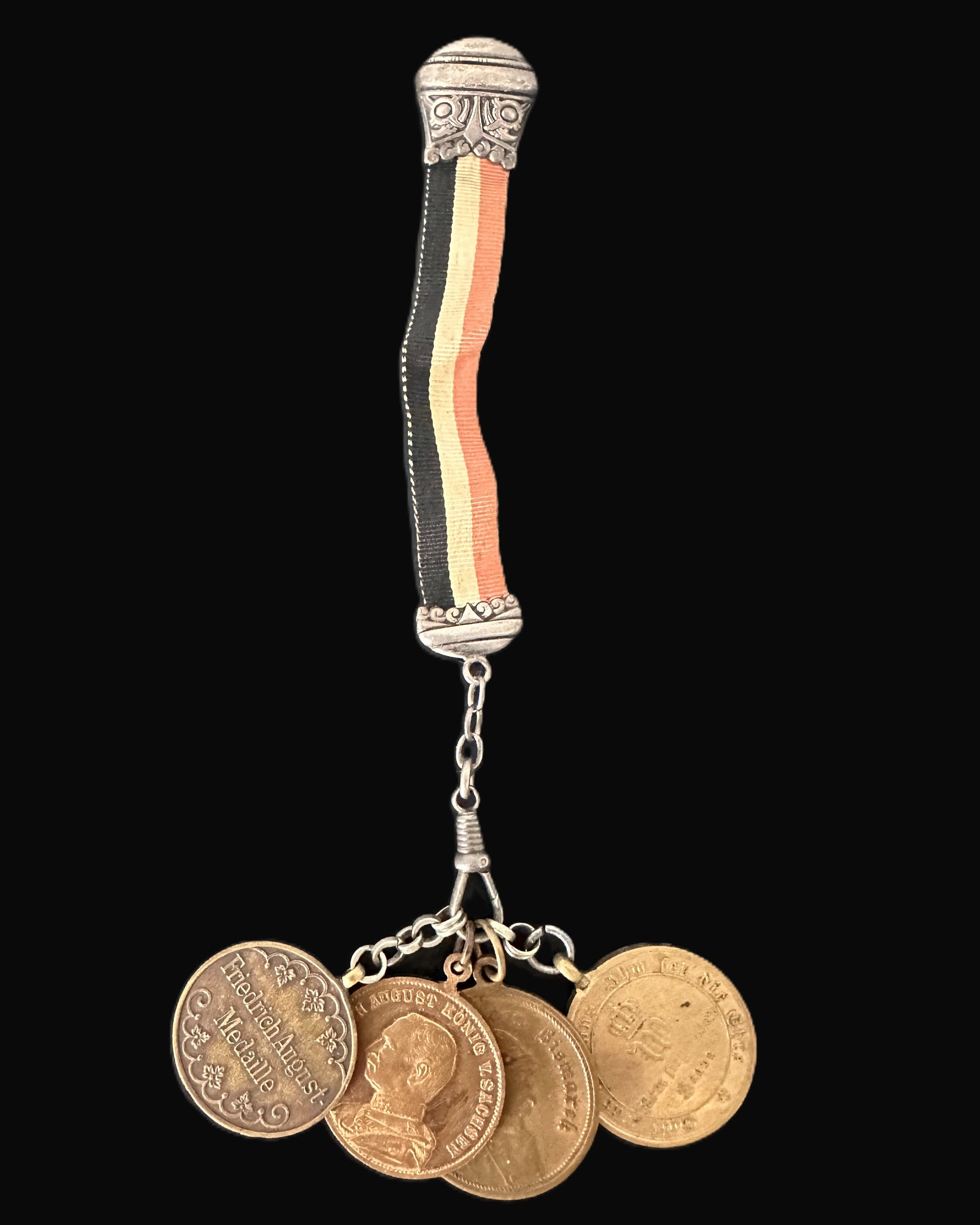 Imperial German Commemorative Medal Chain with Friedrich August and Wilhelm Medals