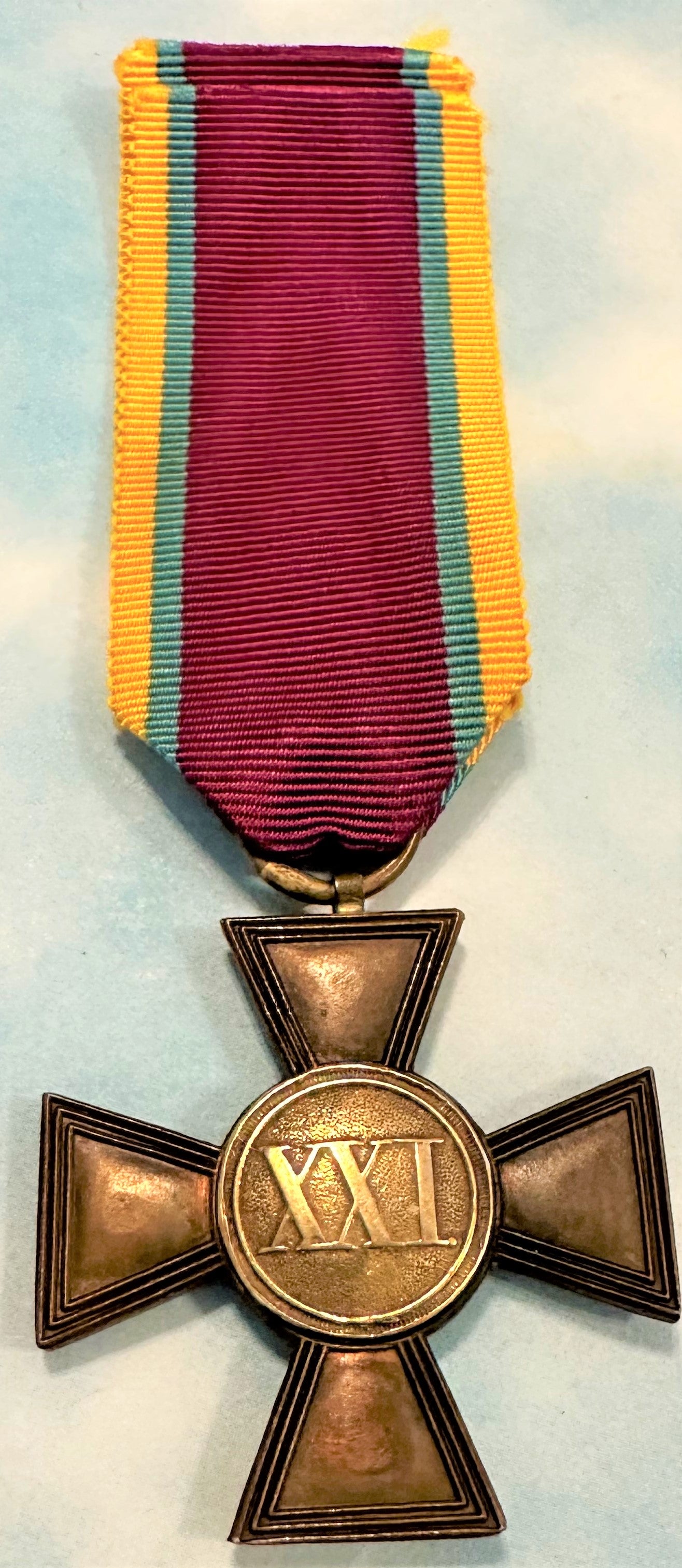 Mecklenburg Schwerin Military Service Cross 1st Class - Commemorating 21 Years of Honor and Dedication - Derrittmeister Militaria Group