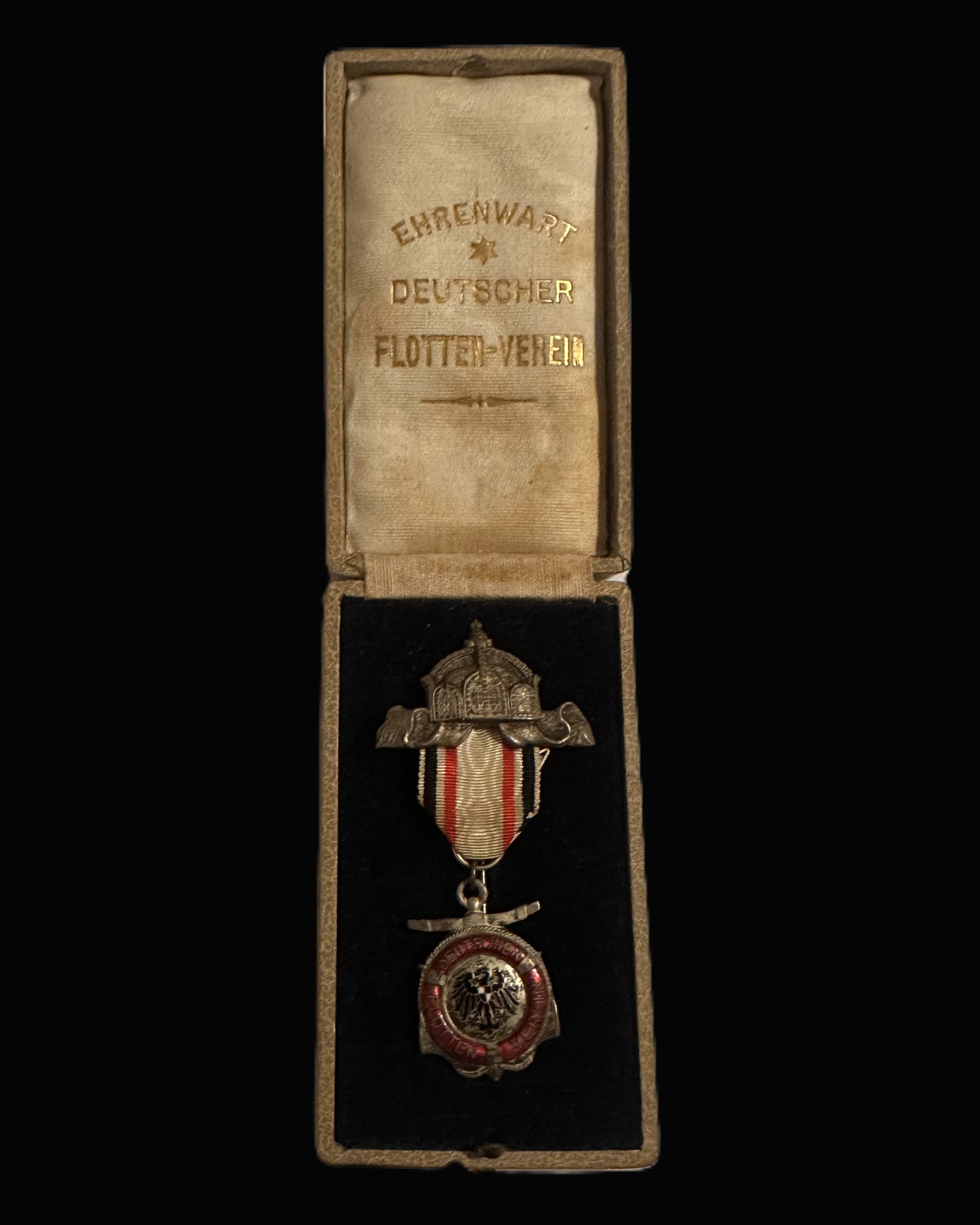 Ehrenwacht Deutscher Flotten-Verein Cased Medal, Imperial Era