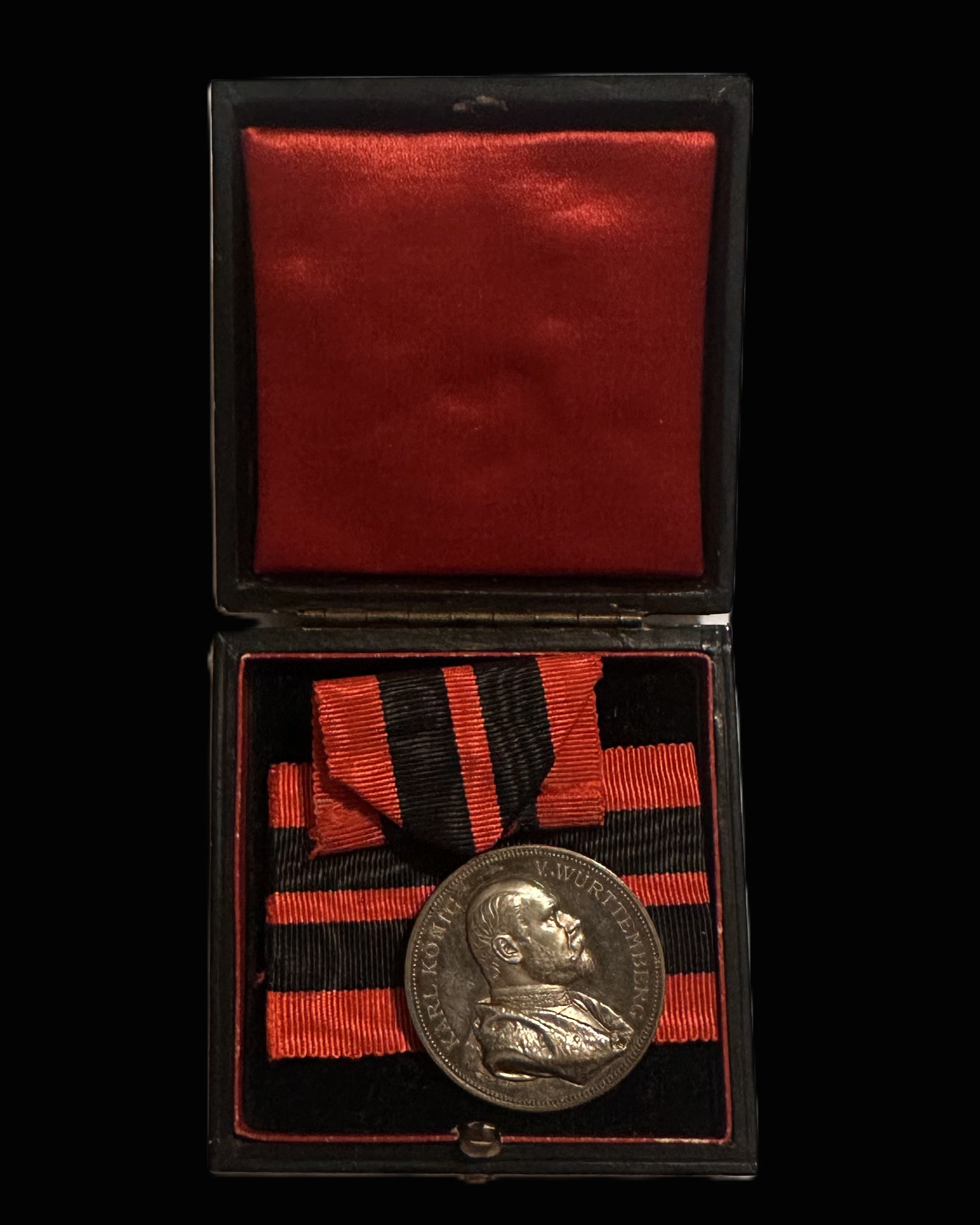Württemberg King Karl 25-Year Reign Jubilee Medal 1889 In Presentation Case