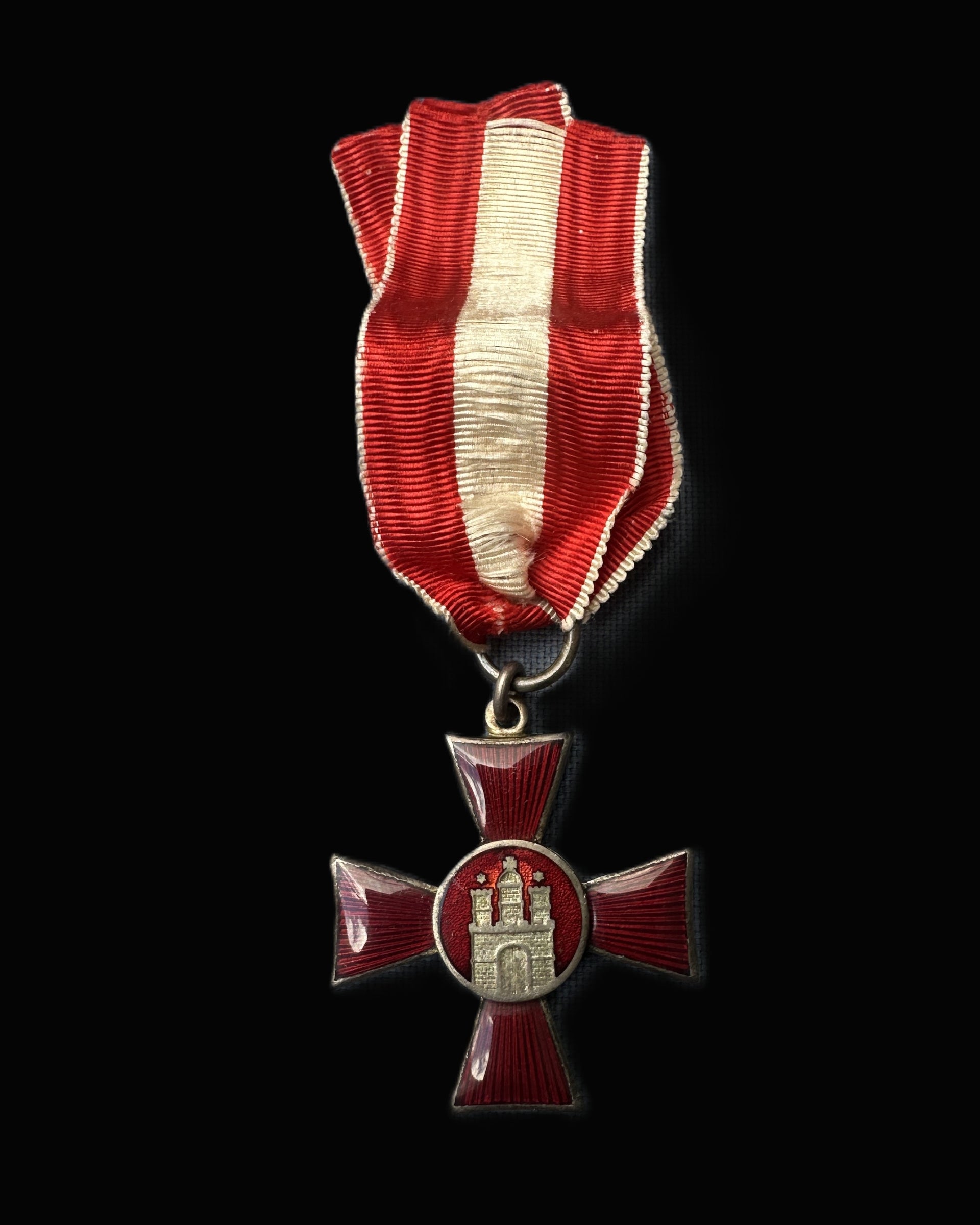 Hamburg Hanseatisches Kreuz WWI Merit Cross 1914 Original w/Ribbon
