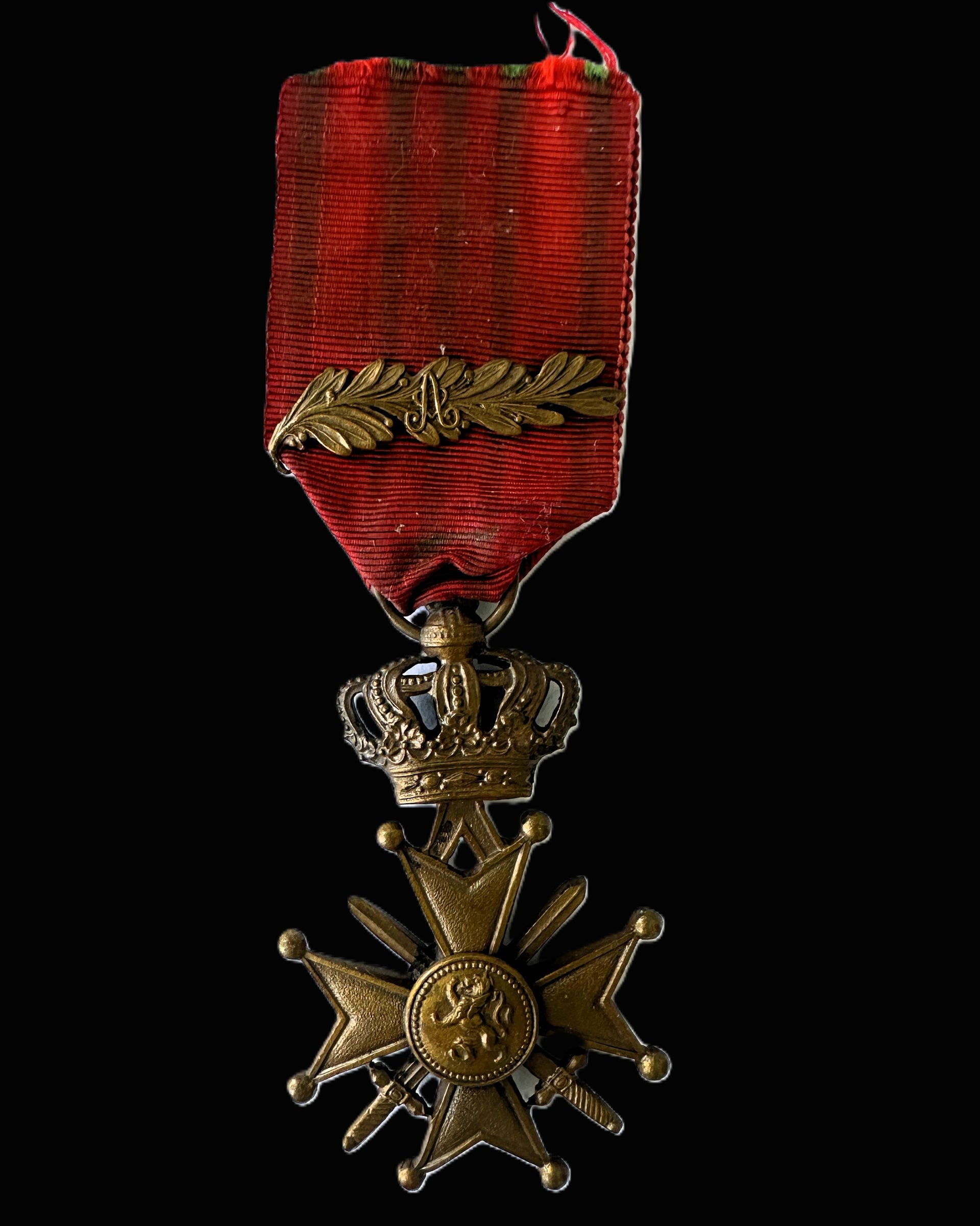 Belgian WWI Croix de Guerre Albert I Bronze Palm Citation 1914-1918 Original