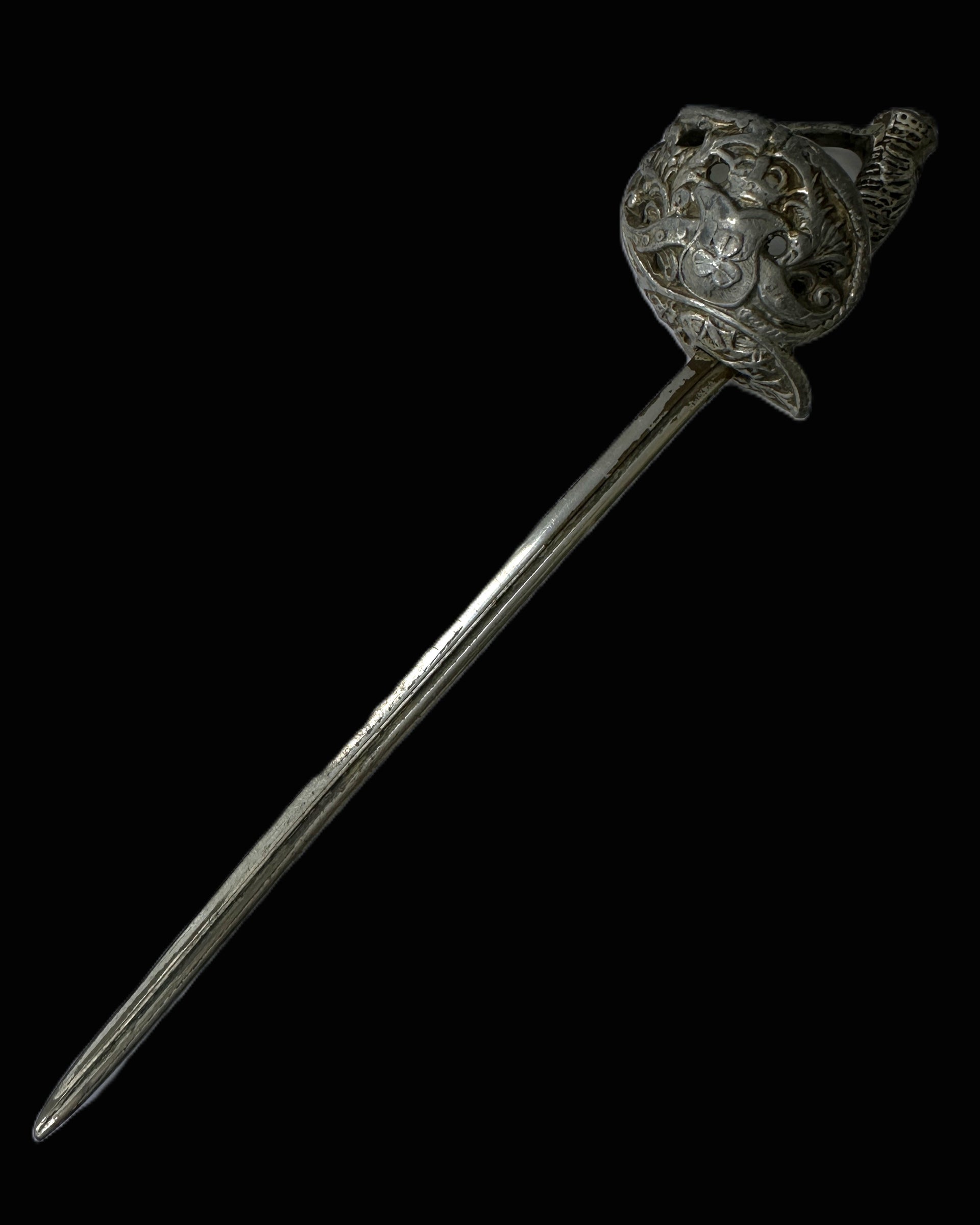 Imperial German Miniature Sword Letter Opener Pierced Guard Spiral Grip 7.75in