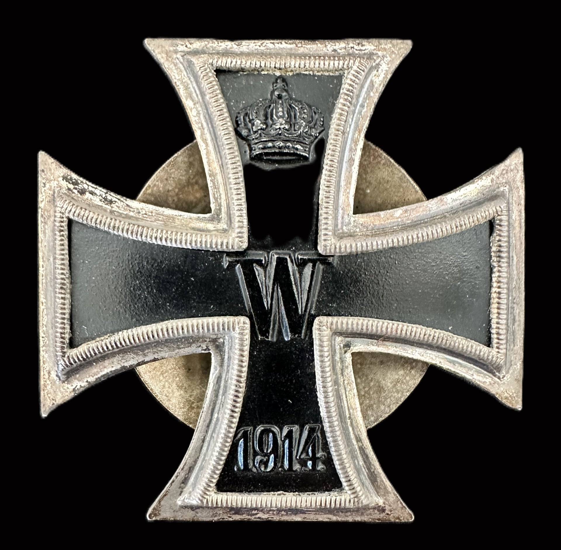 Imperial German Iron Cross First Class Screwback Badge, 1914 – Silver Stamped 800