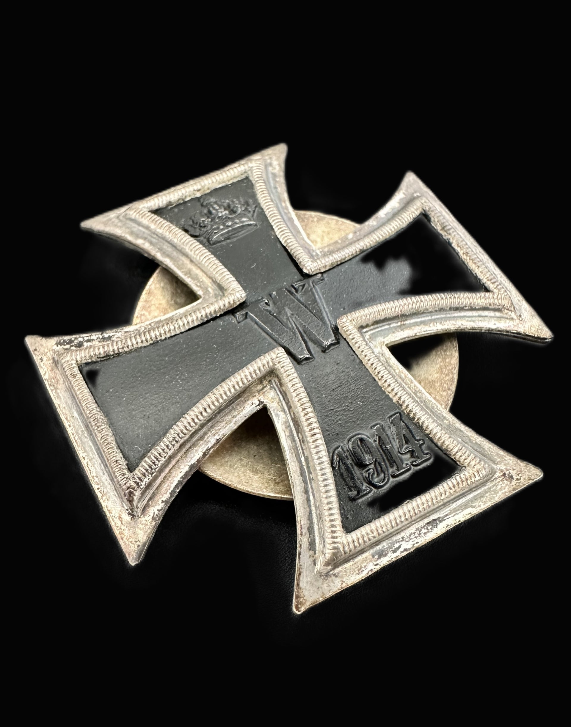 Imperial German Iron Cross First Class Screwback Badge, 1914 – Silver Stamped 800