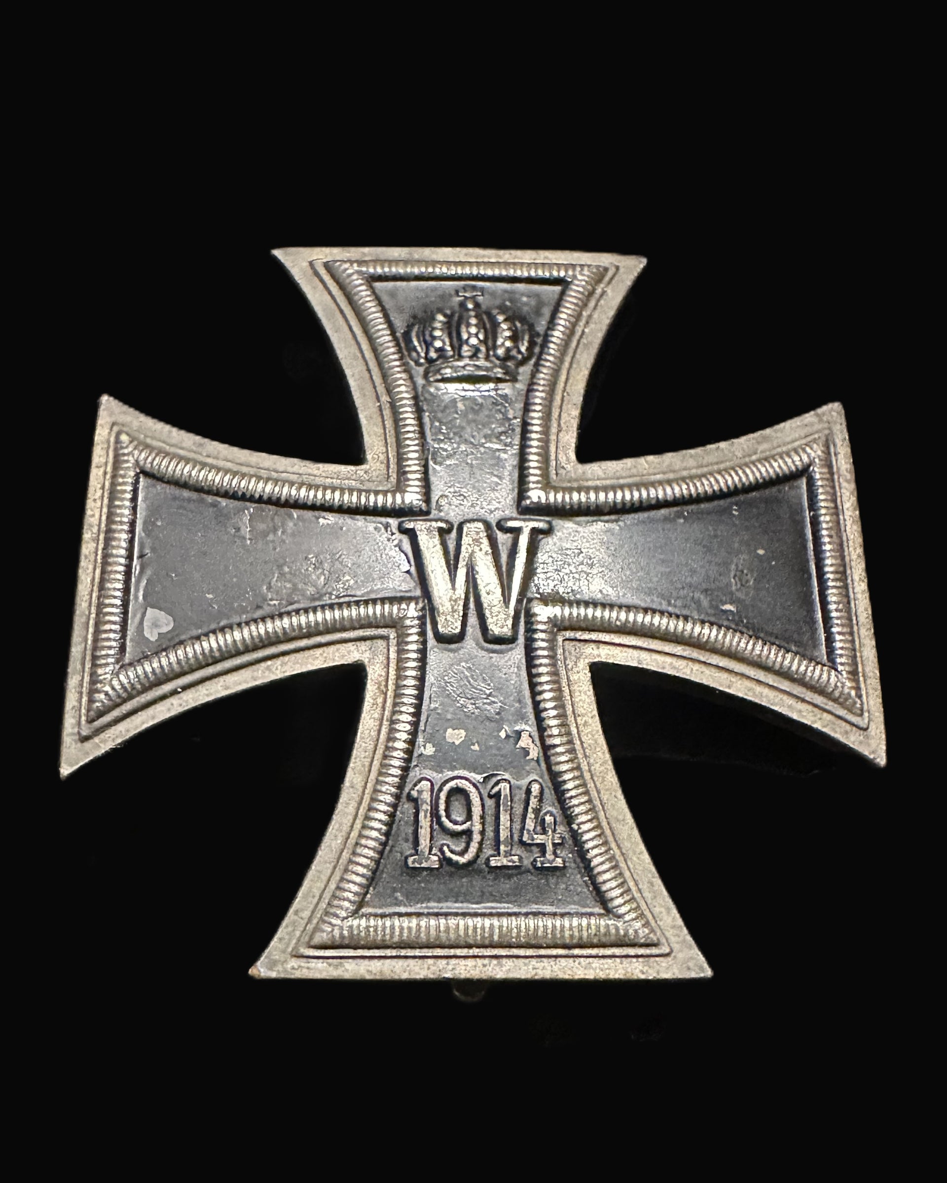 Imperial German WWI Iron Cross 1st Class 1914 Vaulted 800 Silver Named 1917