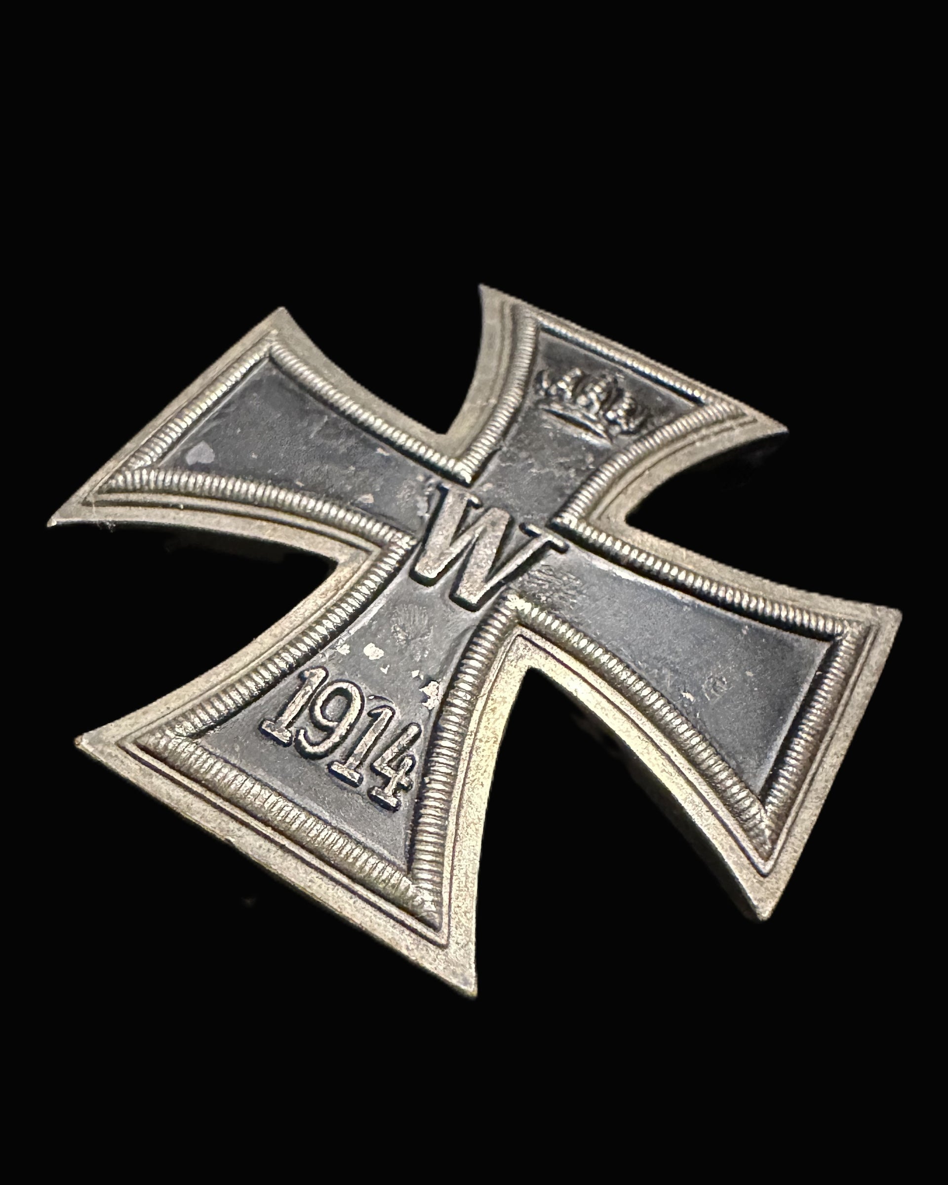 Imperial German WWI Iron Cross 1st Class 1914 Vaulted 800 Silver Named 1917