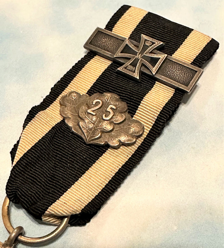 German Iron Cross 1813 2nd Class with 25 year Oak Leaves and spange - Derrittmeister Militaria Group