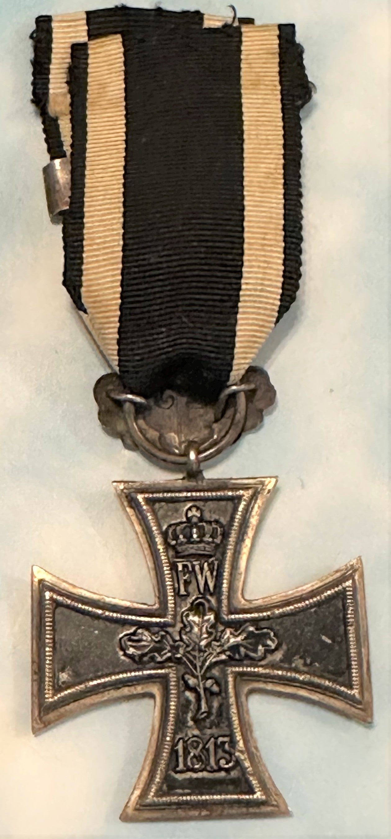 German 1870 Iron Cross 2nd class with 25 year oak leaves and 1914 Iron Cross 2nd class combination - Derrittmeister Militaria Group