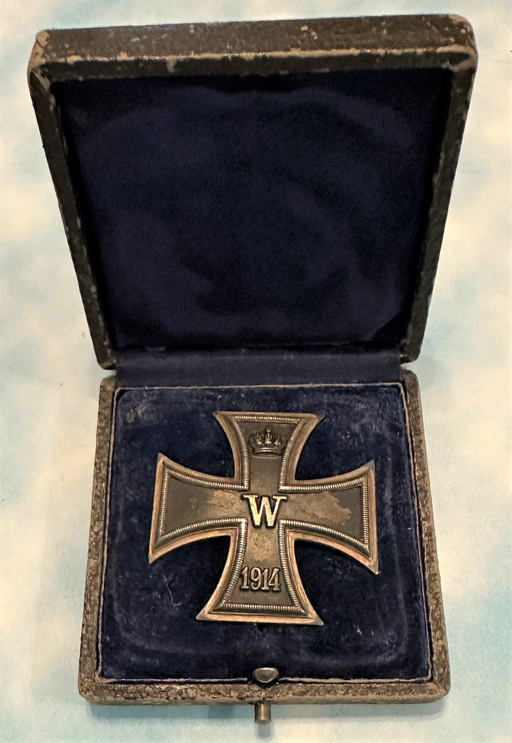 German 1914 Iron Cross 1st Class – Low Vaulted – .850 Silver – in the Original Presentation Case - Derrittmeister Militaria Group