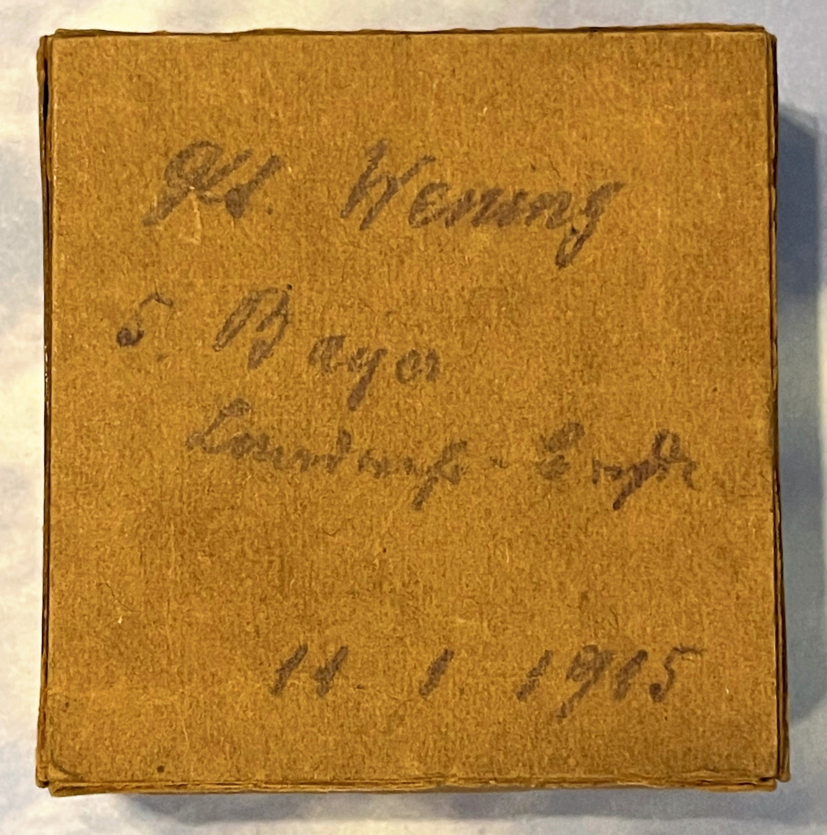 1914 Iron Cross 1st Class in Original Presentation Case and Cardboard Shipping Carton - Named to the Original Recipient - Derrittmeister Militaria Group