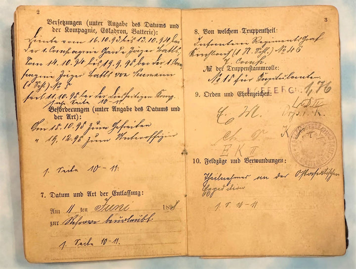 MILITÄRPAß - Unterofficer Heefehen from Halberstadt, Prussia (1895) - Derrittmeister Militaria Group