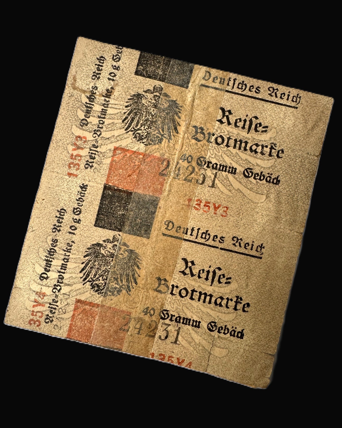 German Empire Bread Ration Coupon Sheet – “Reise-Brotmarke” – Early WWI Period