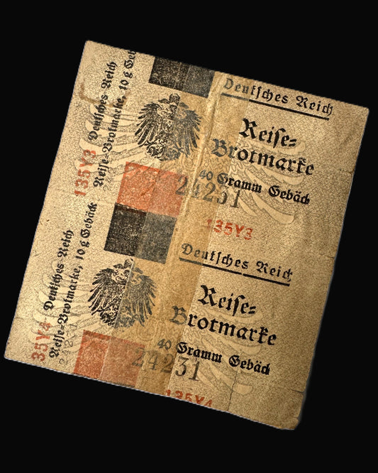 German Empire Bread Ration Coupon Sheet – “Reise-Brotmarke” – Early WWI Period