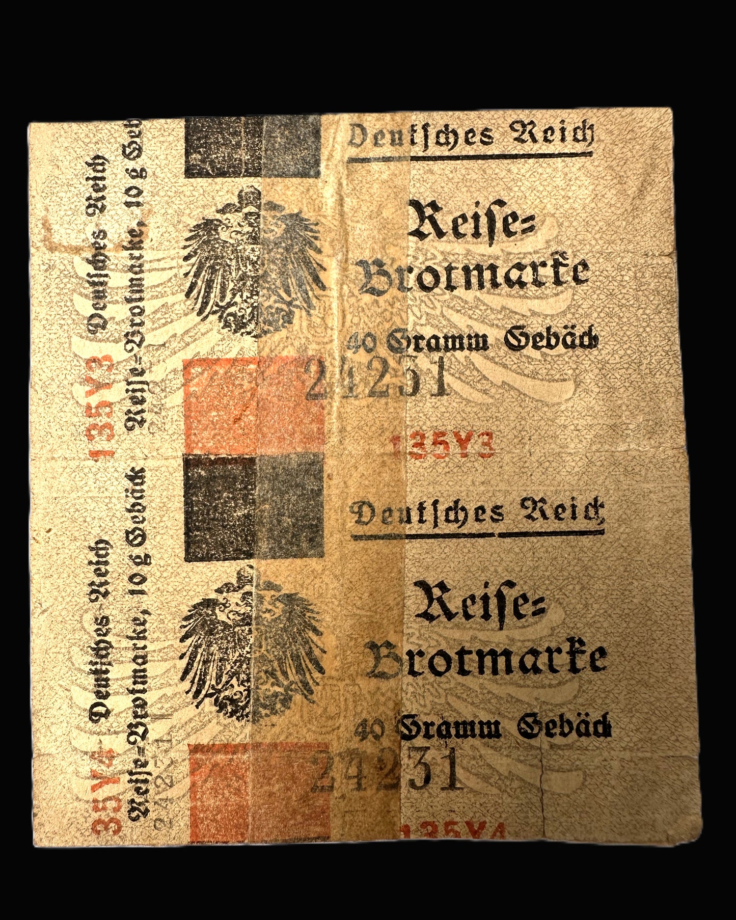 German Empire Bread Ration Coupon Sheet – “Reise-Brotmarke” – Early WWI Period