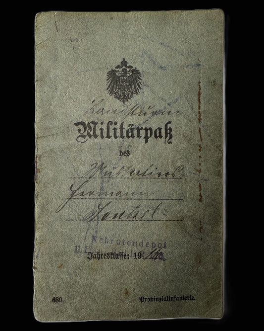 WWI German Militärpaß – Hamburg Vulcan-Werke – Named to Sennholz
