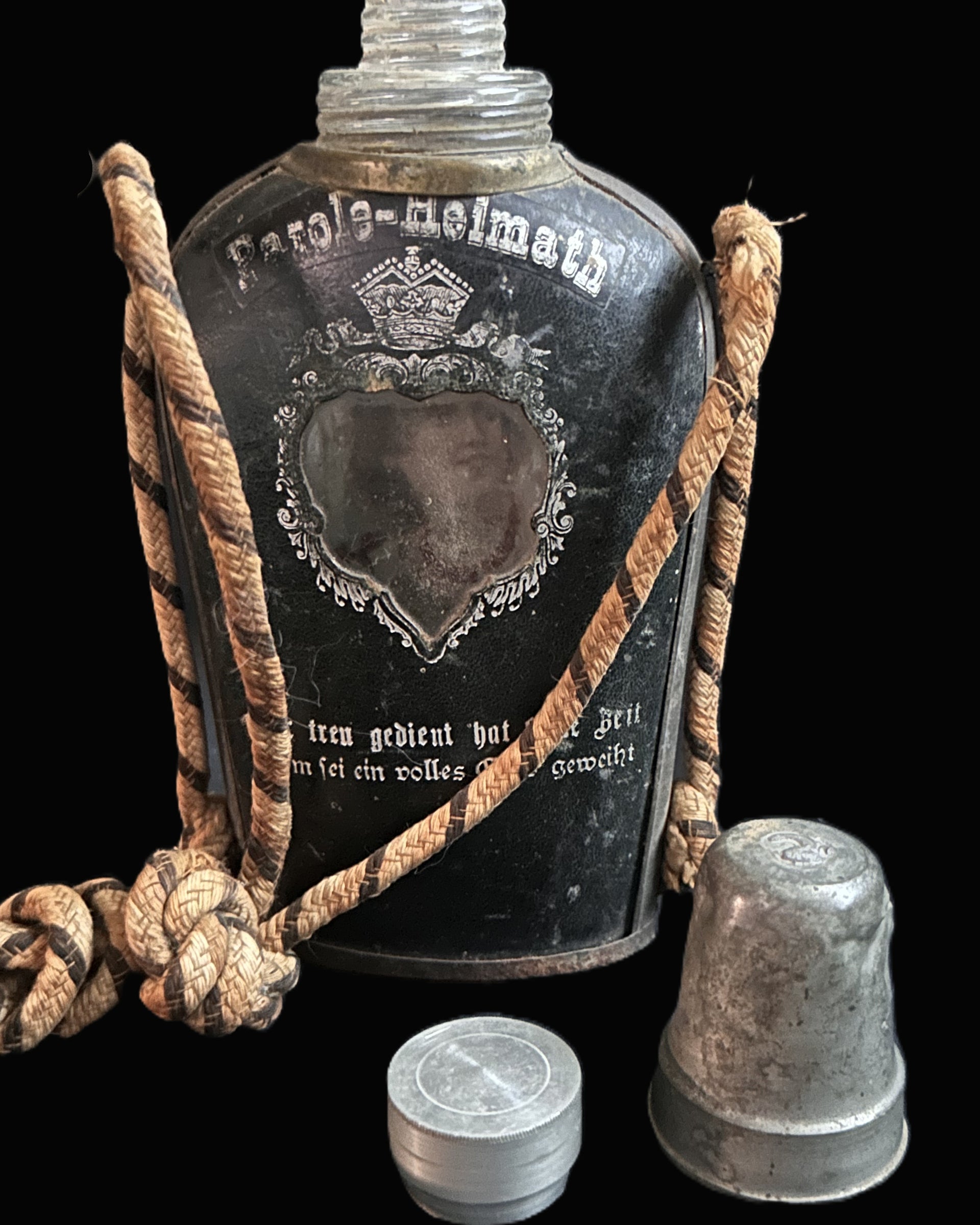 Imperial German Naval Souvenir Flask – 1. Werft Division, Kiel – “Parole Heimath”