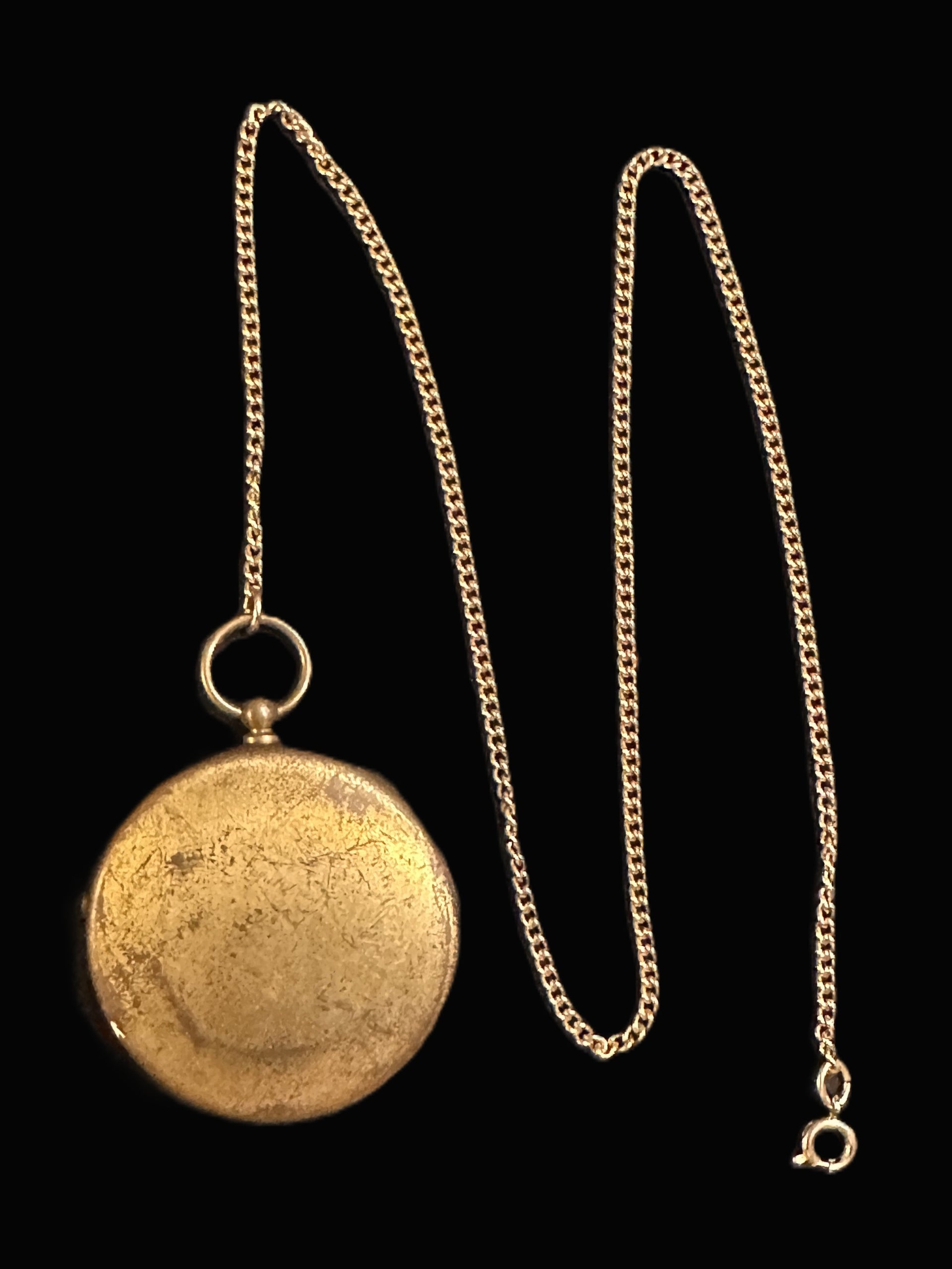 Imperial German Brass Pocket Compass with Chain