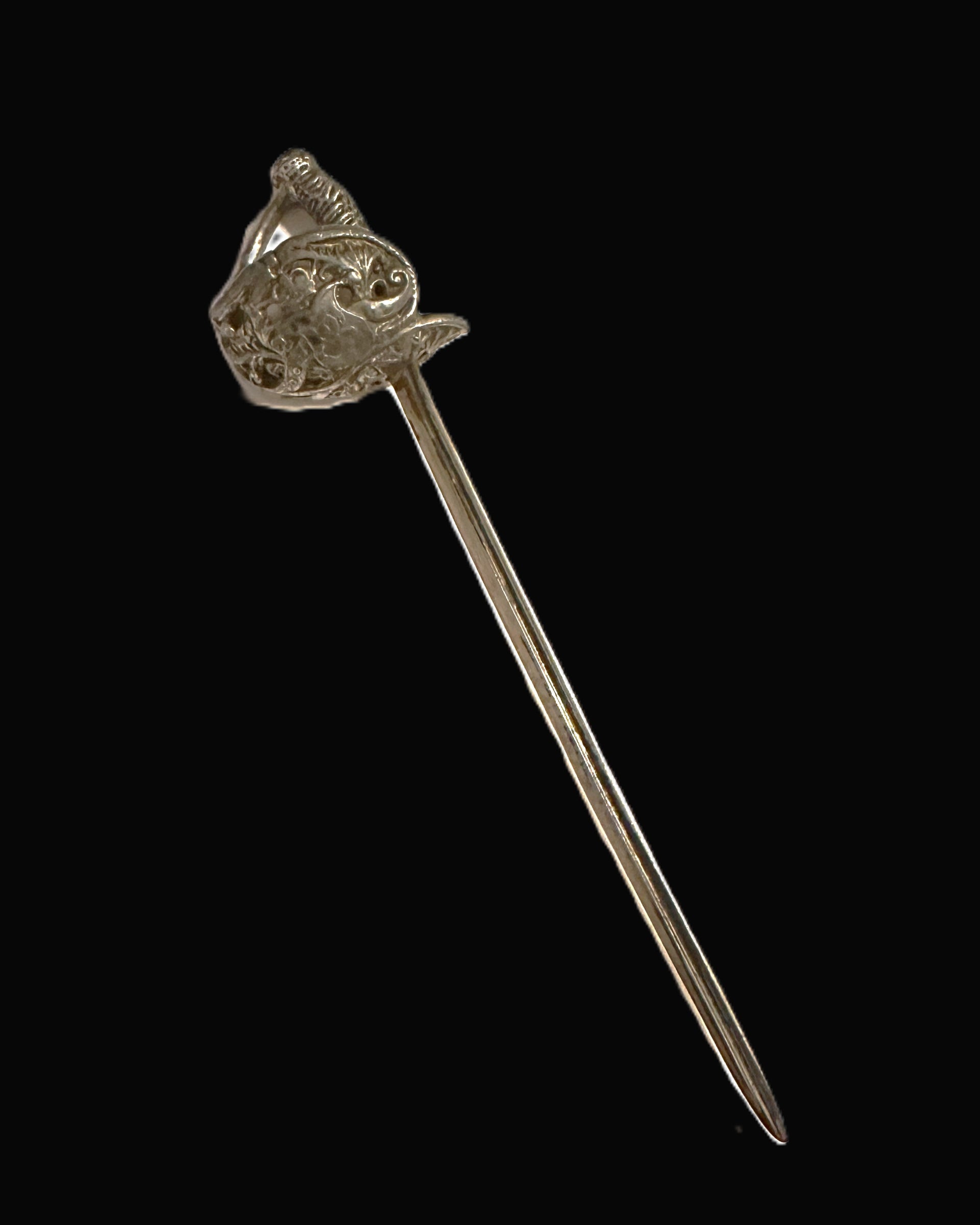 Silvered Miniature Cavalry Sabre Letter Opener with Pierced Basket Hilt (8.5 Inches)