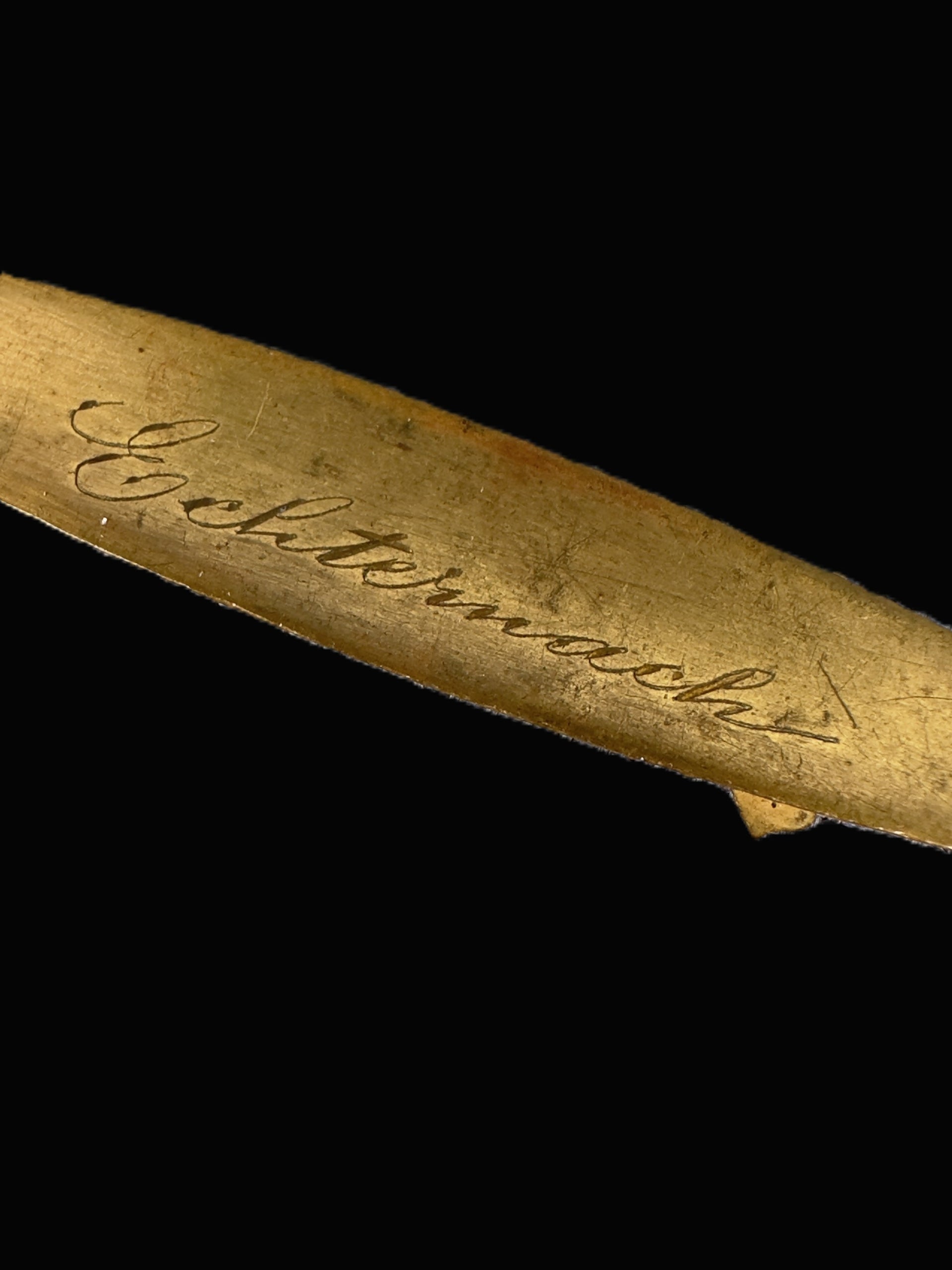 Antique Luxembourg Souvenir Letter Opener Echternach Four Leaf Clover Brass