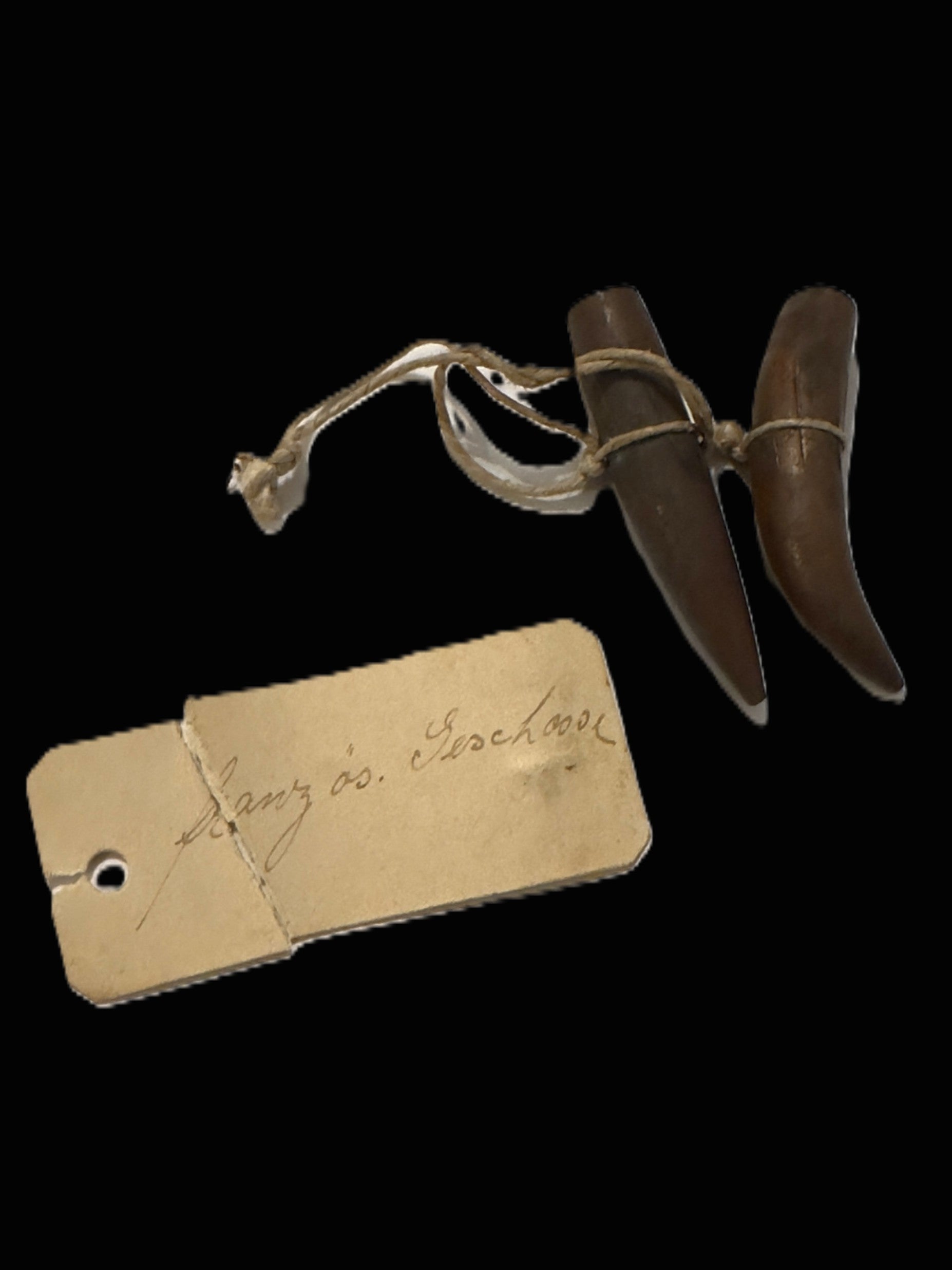 French Chassepot Gras Rifle Projectiles Pair Old German Collection Tag 1870 Conflict