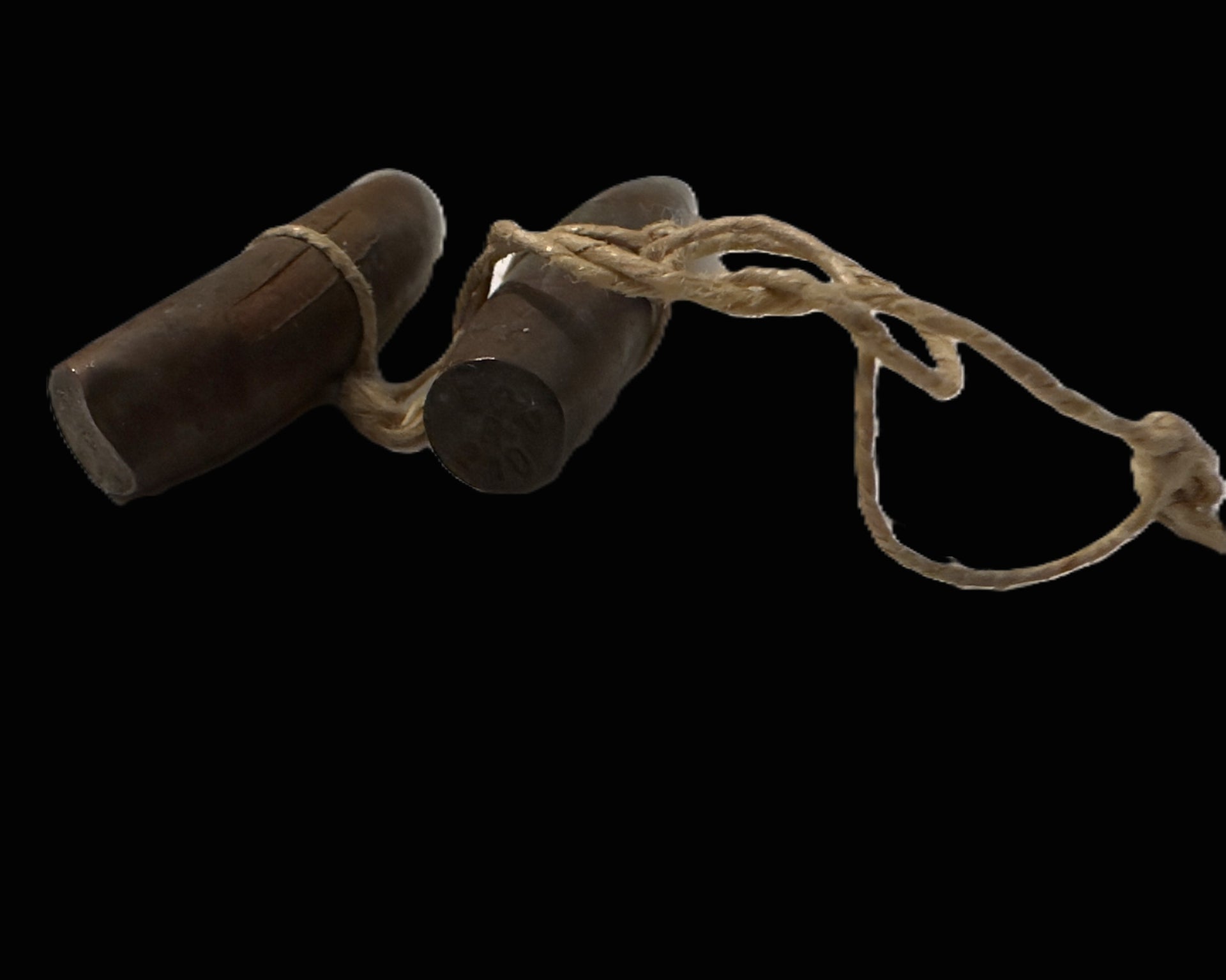 French Chassepot Gras Rifle Projectiles Pair Old German Collection Tag 1870 Conflict