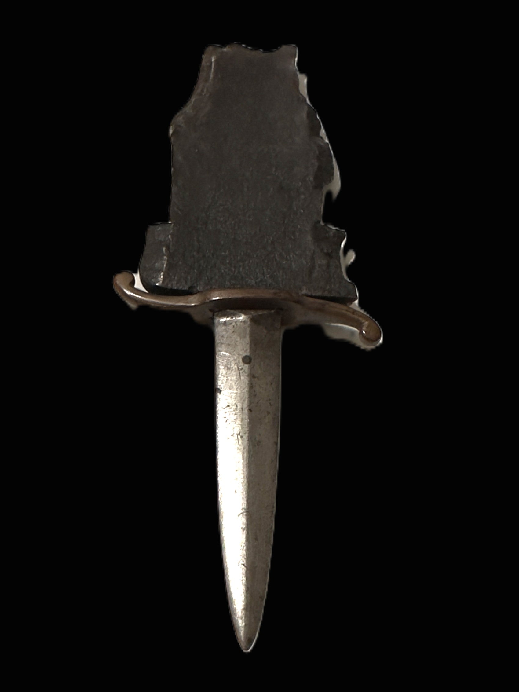 WWI Trench Art Fighting Knife Shell-Fragment Hilt Hand-Forged Steel Blade