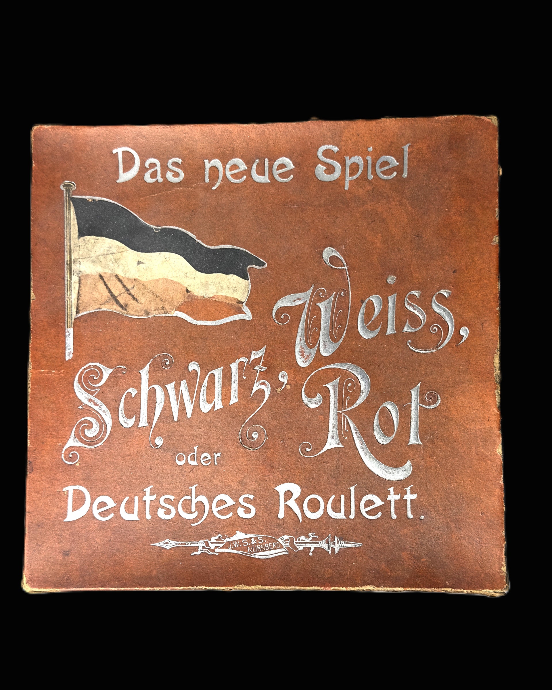 Imperial German Schwarz Weiss Rot Boxed Roulette Game by J. W. Spear