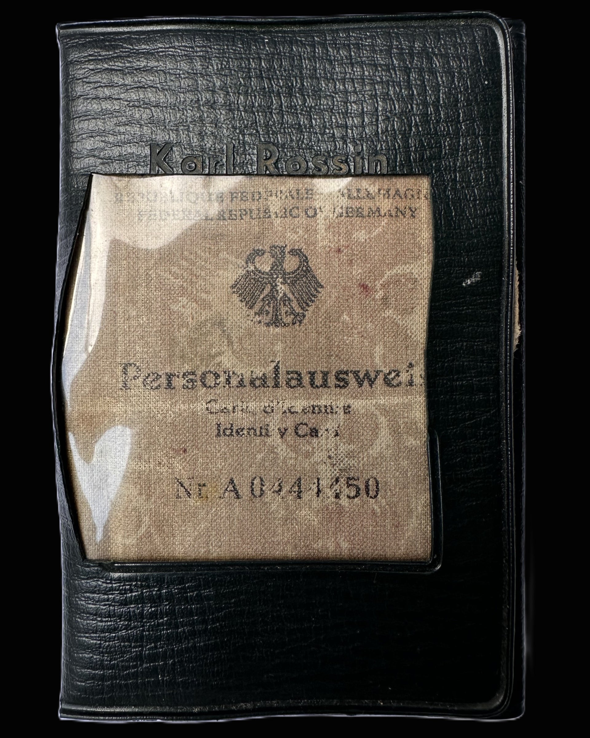 Federal Republic of Germany (West Germany) Fabric Identity Card for Lilli Fader with Original Vinyl Cover and Family Photos – Issued 1968