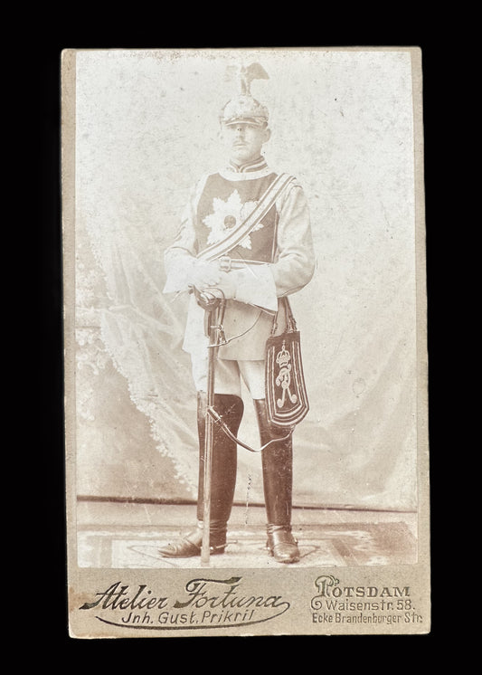 Cabinet Card Photograph of a Soldier in Full Dress Uniform