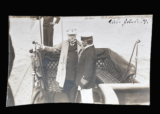 Kaiser Wilhelm II - Imperial German Navy Officers Boat Photograph