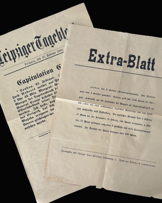 Leipziger Tageblatt; Extra-Blatt - Early 20th Century German Newspapers on the Second Boer War