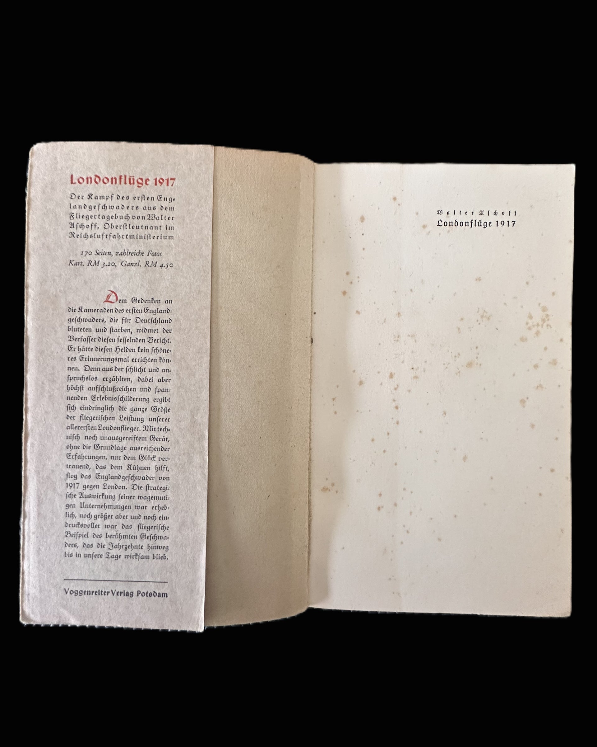 Londonflüge 1917 by Walter Aschoff - Rare Aviation History Book