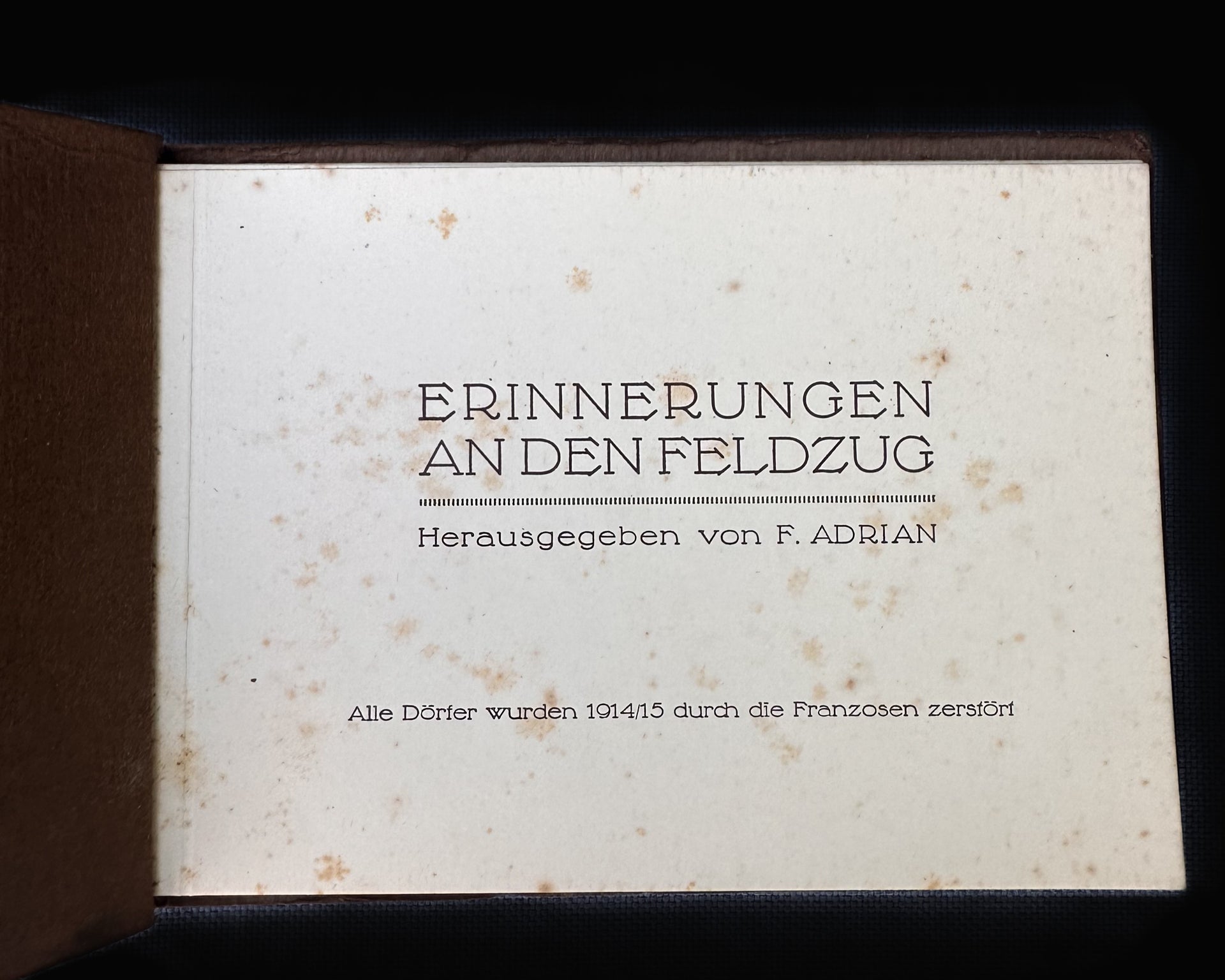 WWI German War Memory Booklet – “Wo wir Anno 1914/15 Waren” with Field Illustrations