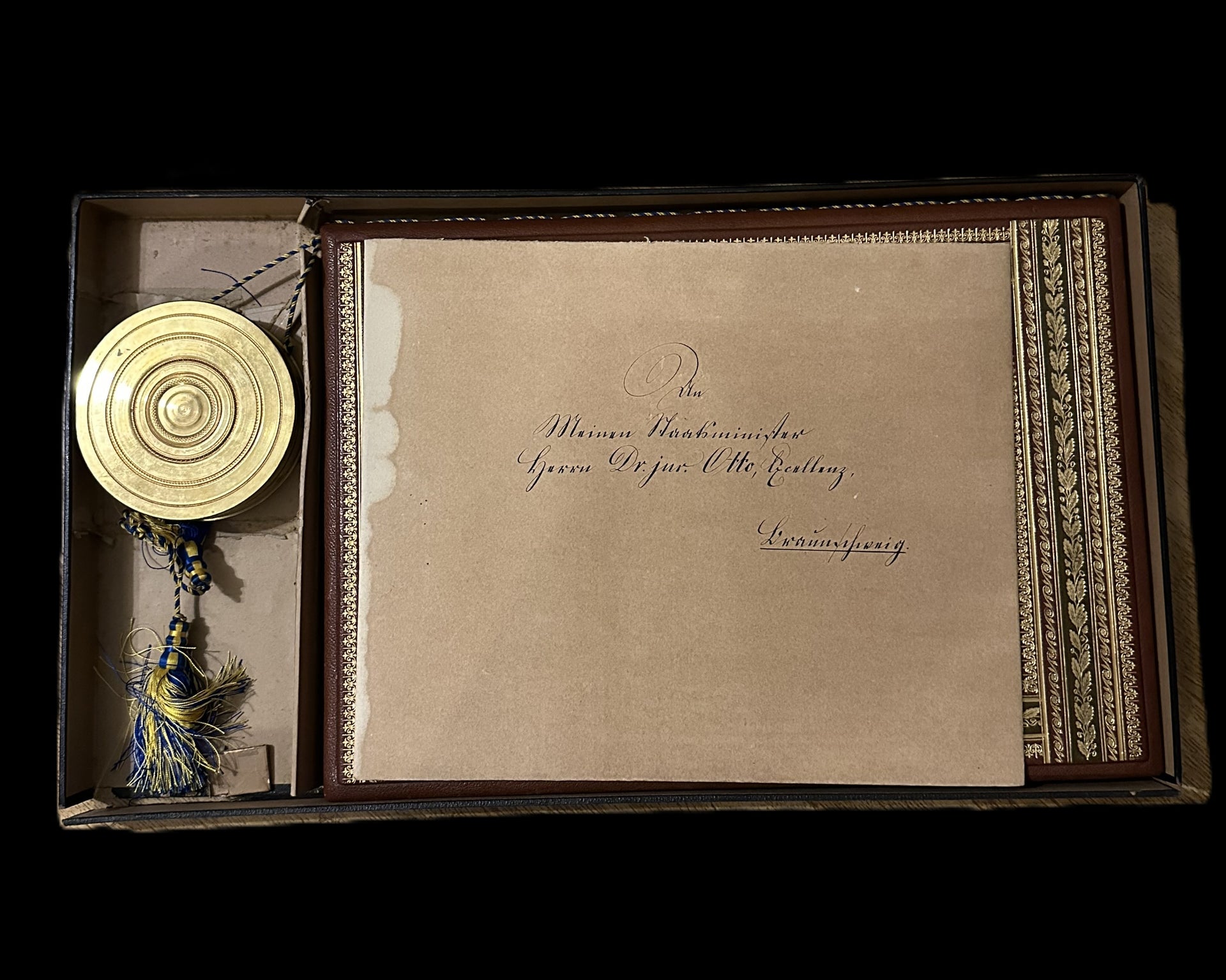 1898 Braunschweig Adelsbrief for State Minister Dr. jur. Otto