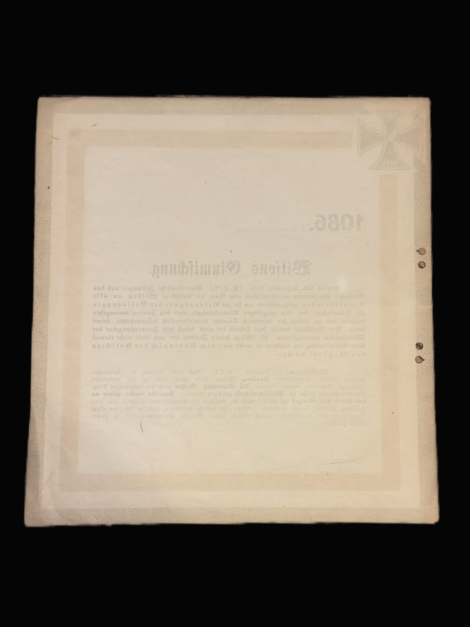Imperial German WWI War Bulletin Dec 1916 Wilson Peace Note Wilsons Einmischung