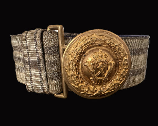 Imperial German Officer's Parade Belt with Gilt Buckle – Kaiser Wilhelm II Monogram