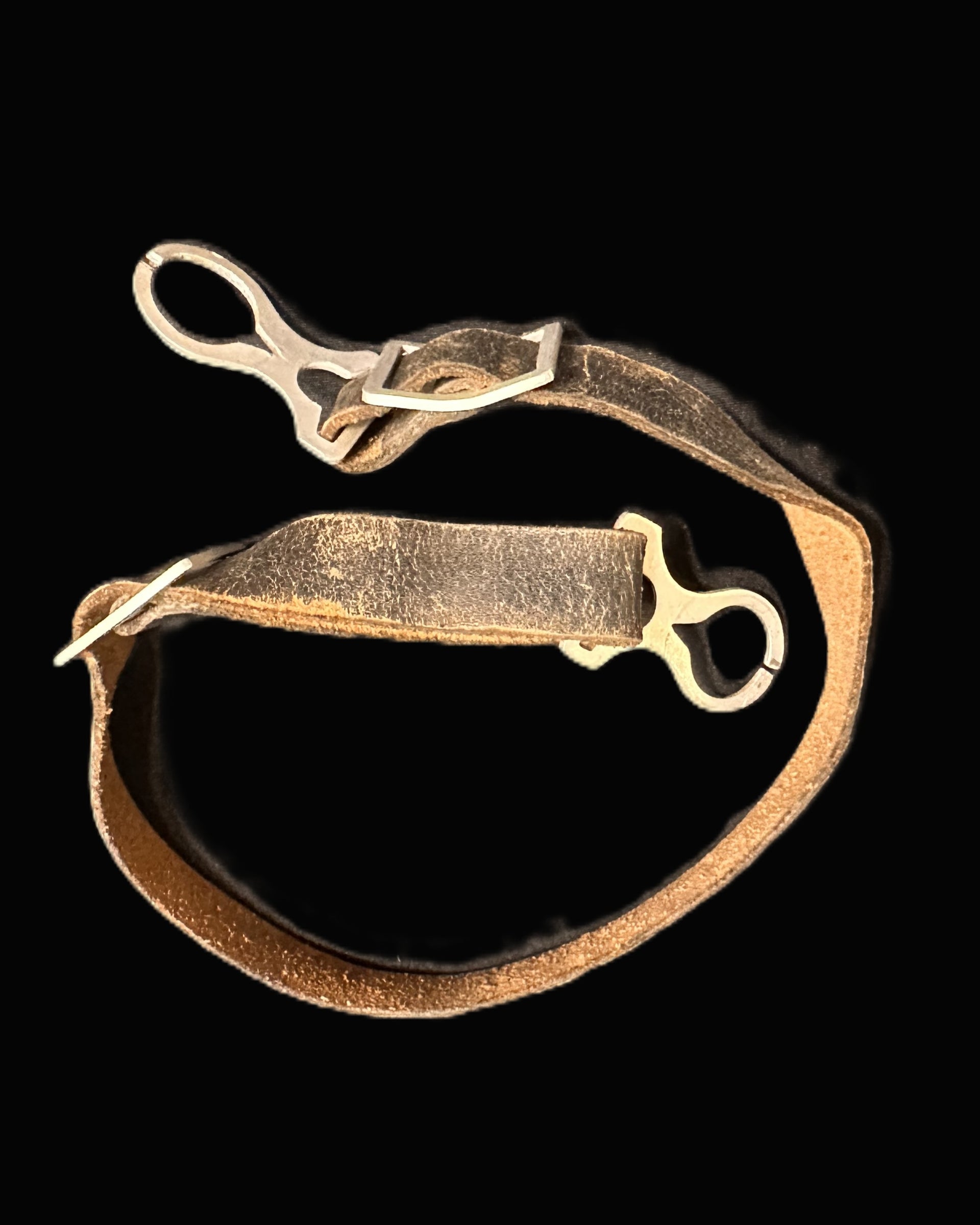 Imperial German Leather Helmet Chinstrap with Aluminum Fittings