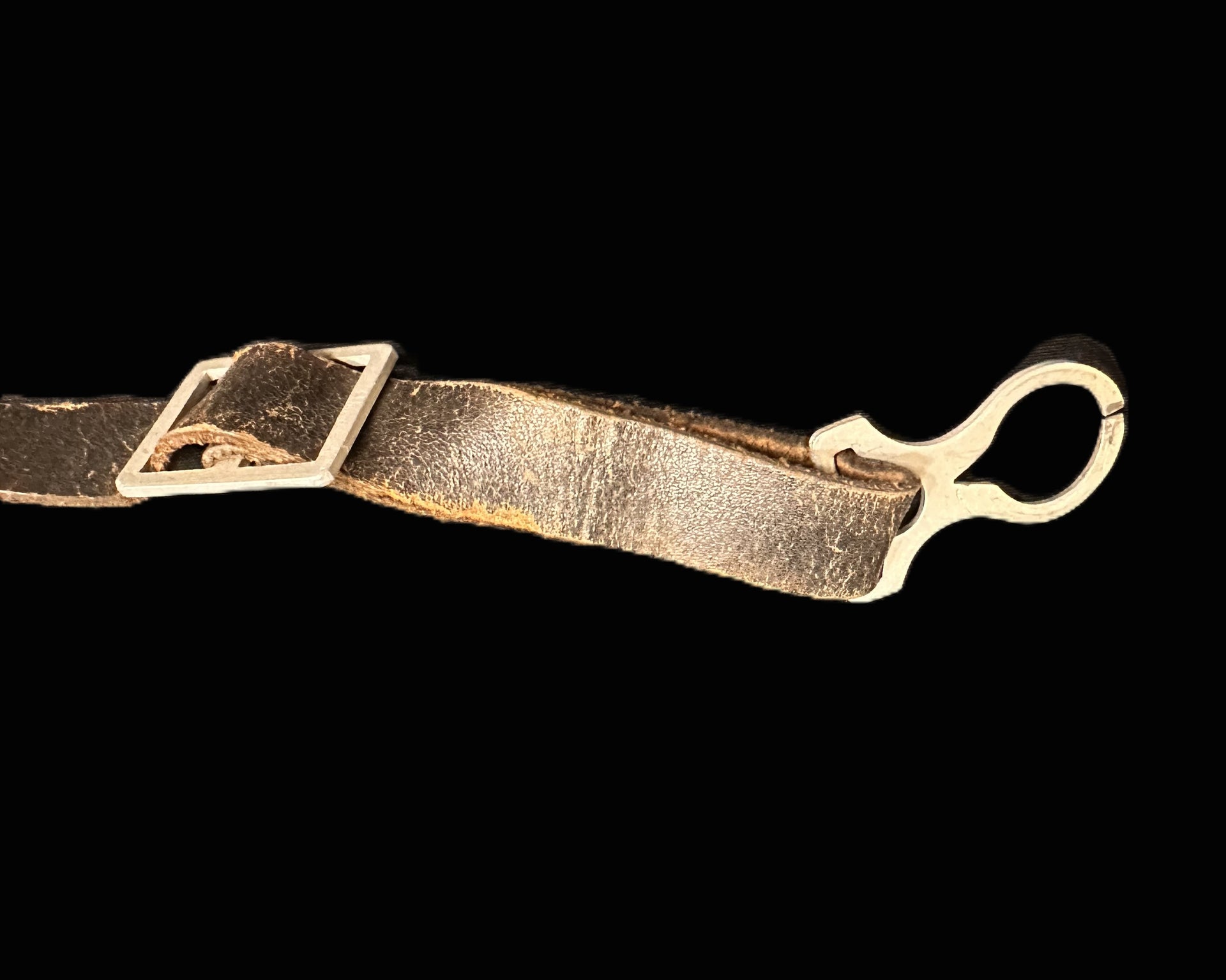 Imperial German Leather Helmet Chinstrap with Aluminum Fittings