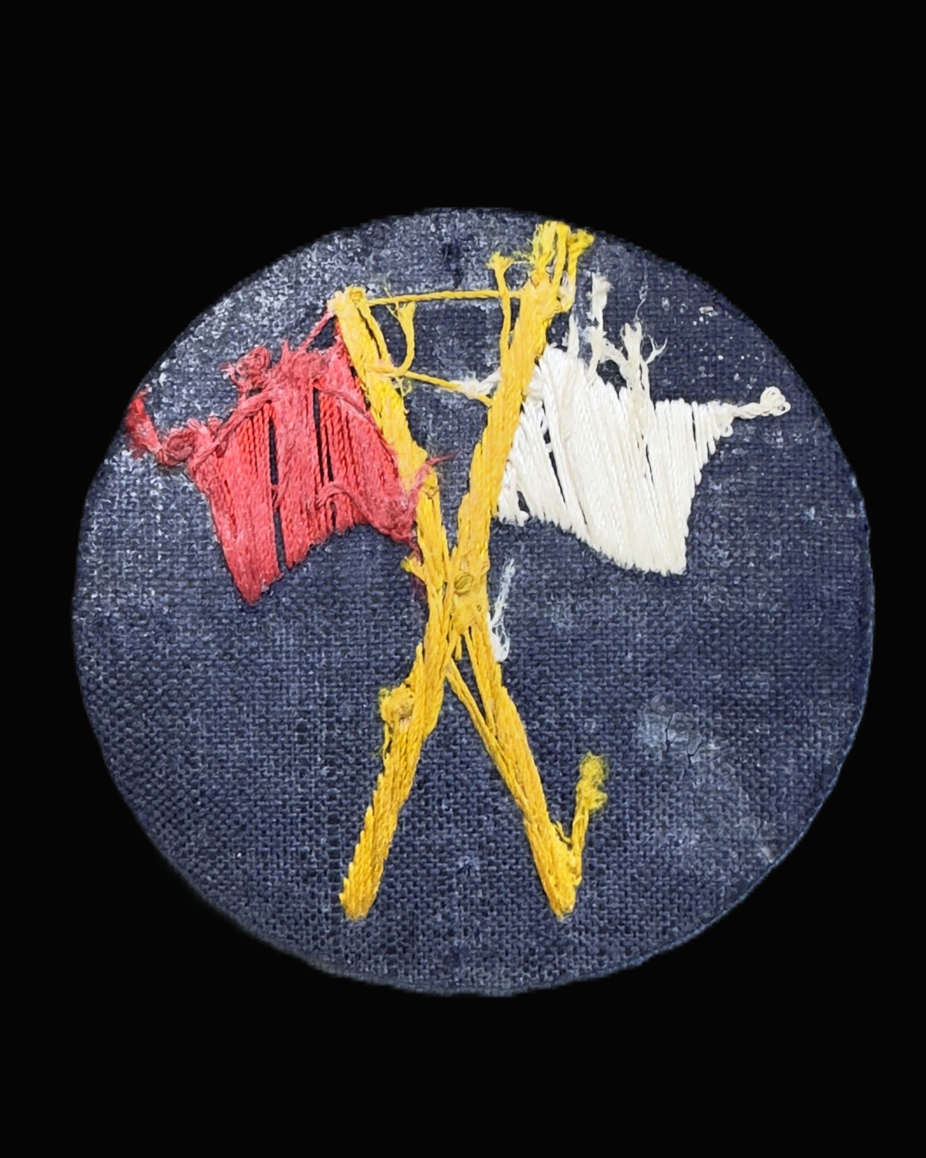 Imperial German MG-Abteilung Winker Signaler Trade Patch Crossed Flags WWI