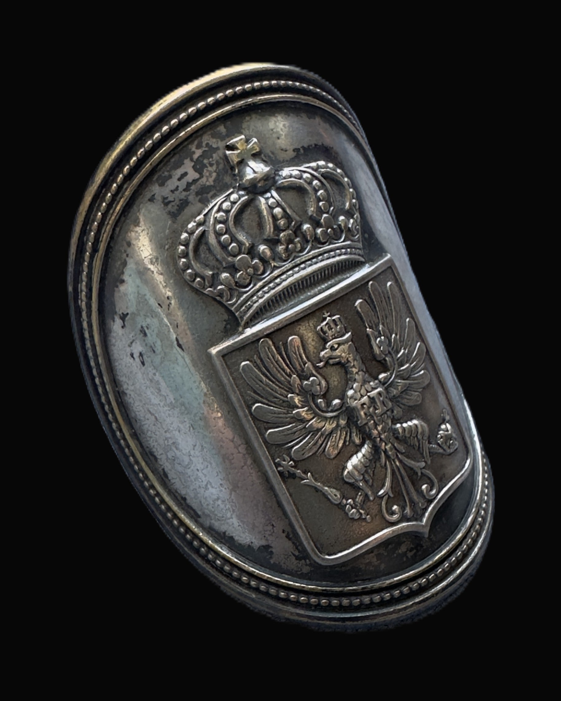 Imperial Prussian Fahnenband Silver Armorial Mount Banner Ribbon Eagle FR