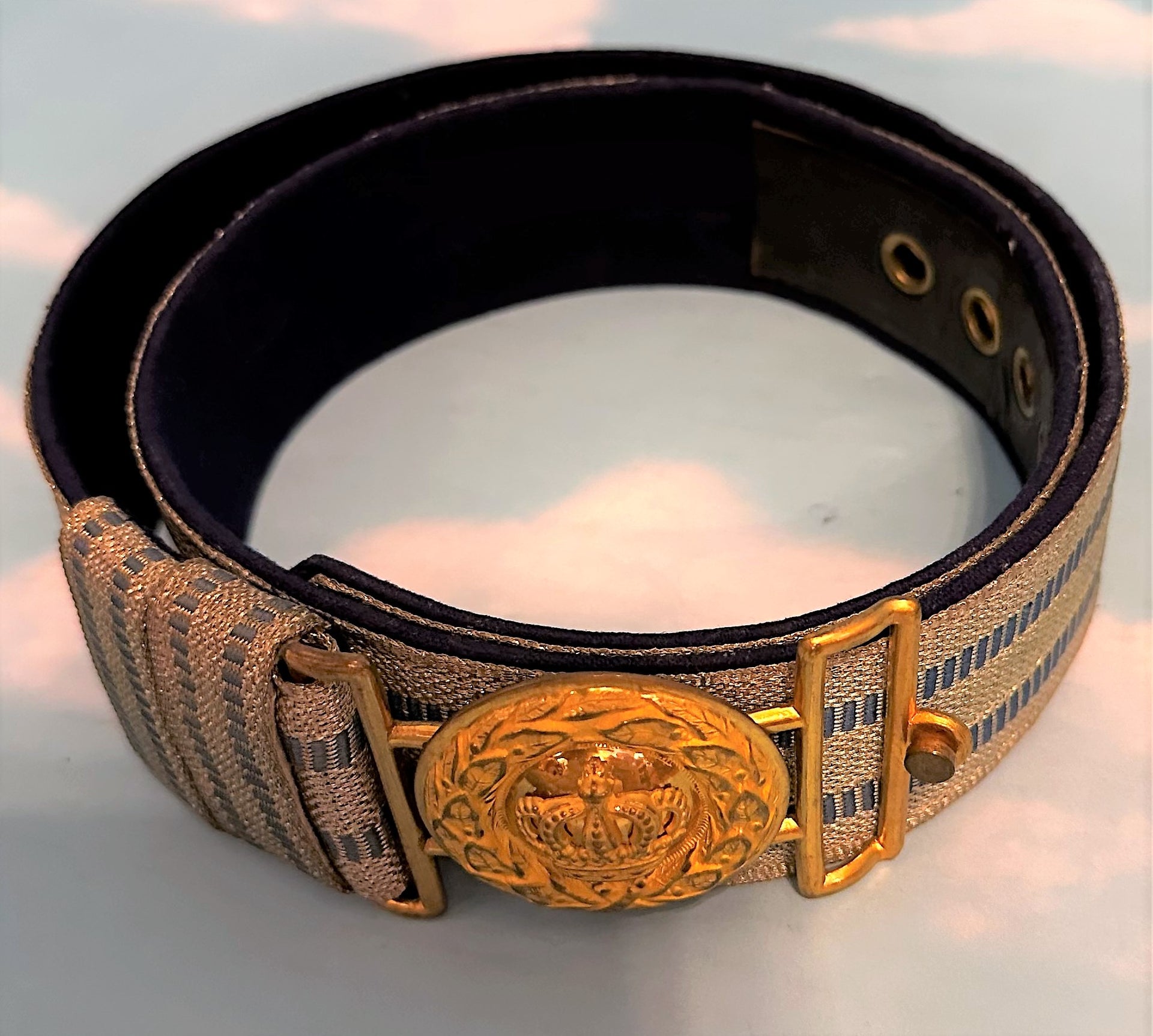 Bavarian Infanterie Officer's dress brocade belt and buckle - Derrittmeister Militaria Group