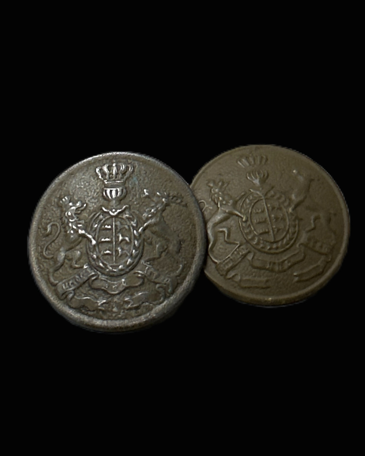 Kingdom of Württemberg Imperial Era State Official Uniform Button Pair