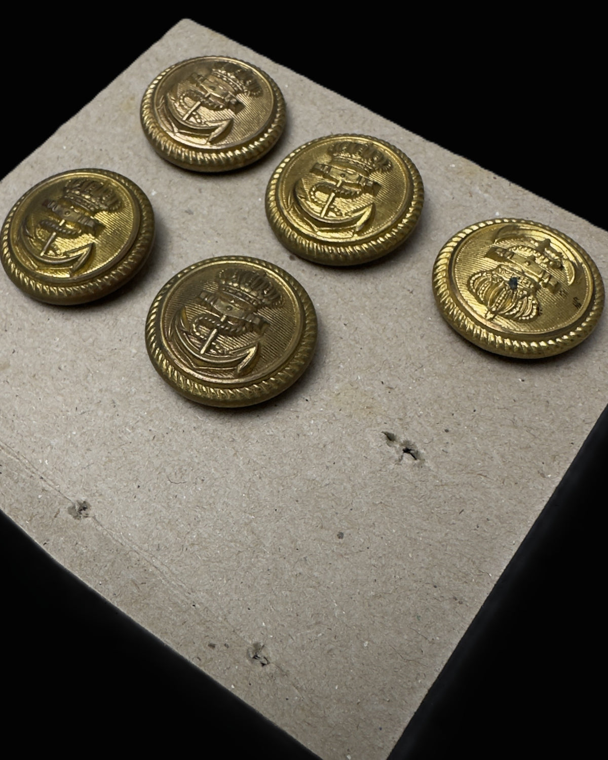 British Royal Navy King's Crown Gilt Uniform Button Set by Buttons Limited