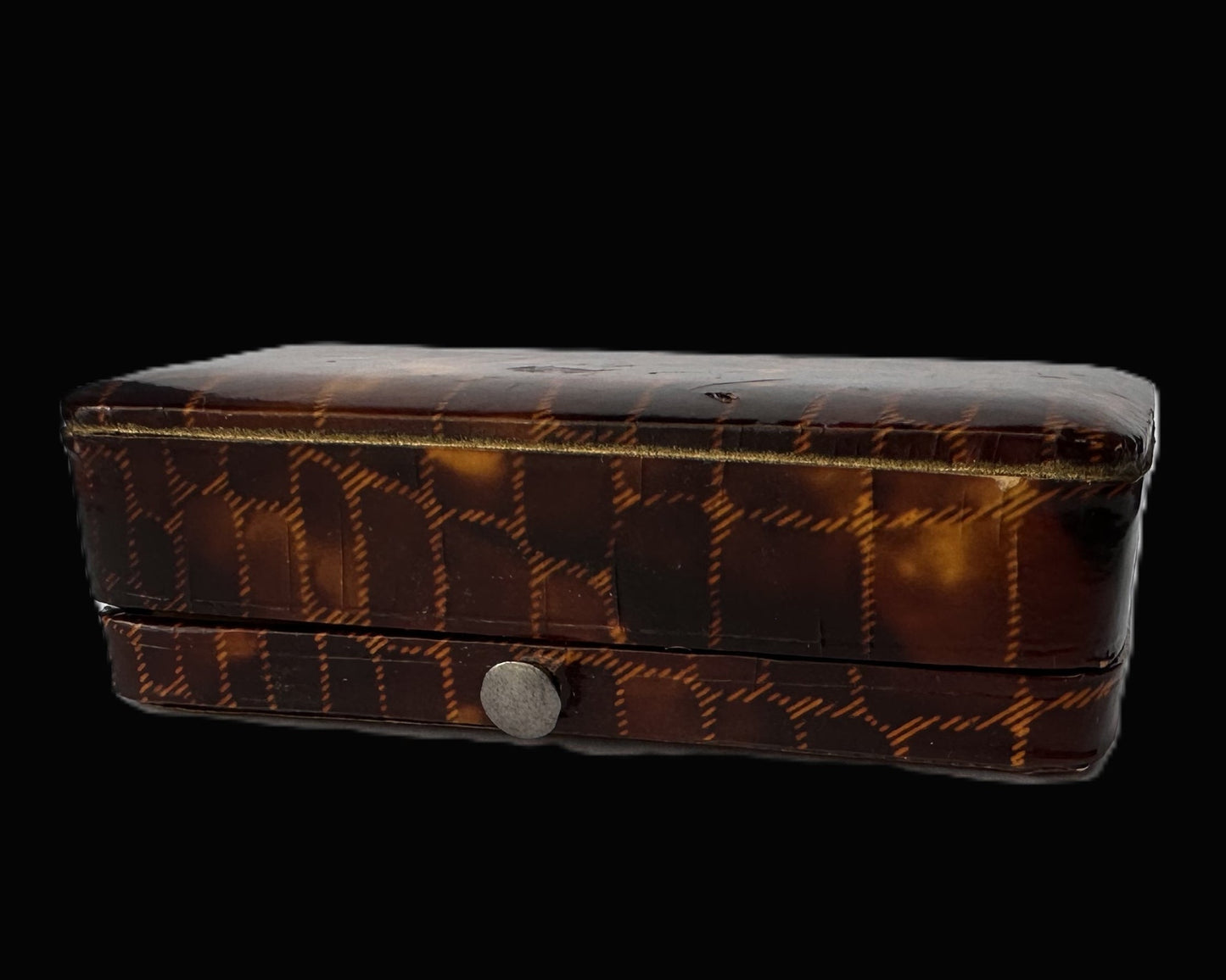 Vintage German Faux Tortoiseshell Double Ring Box – Velvet Interior
