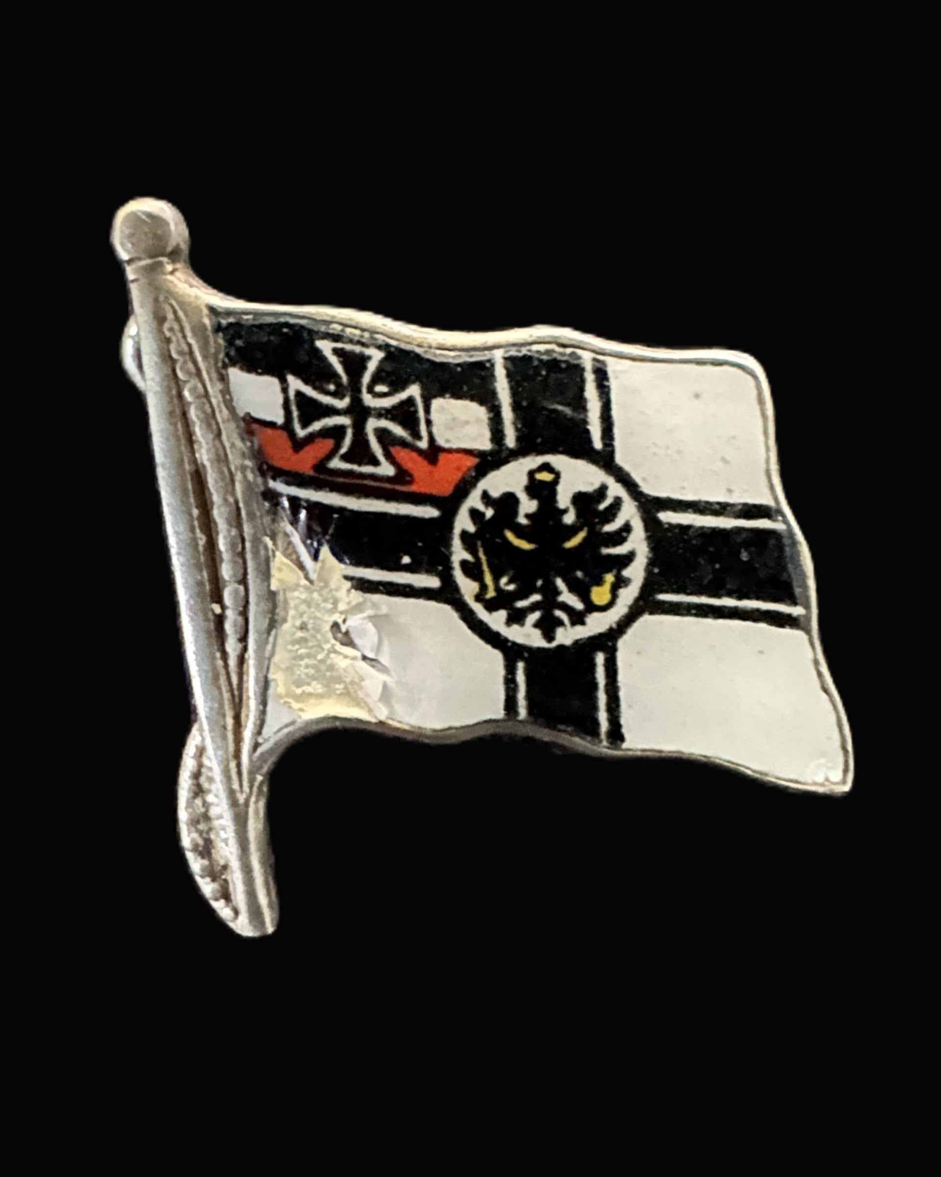 Imperial German Naval Enamel Pin – Reichskriegsflagge, c. 1903–1918