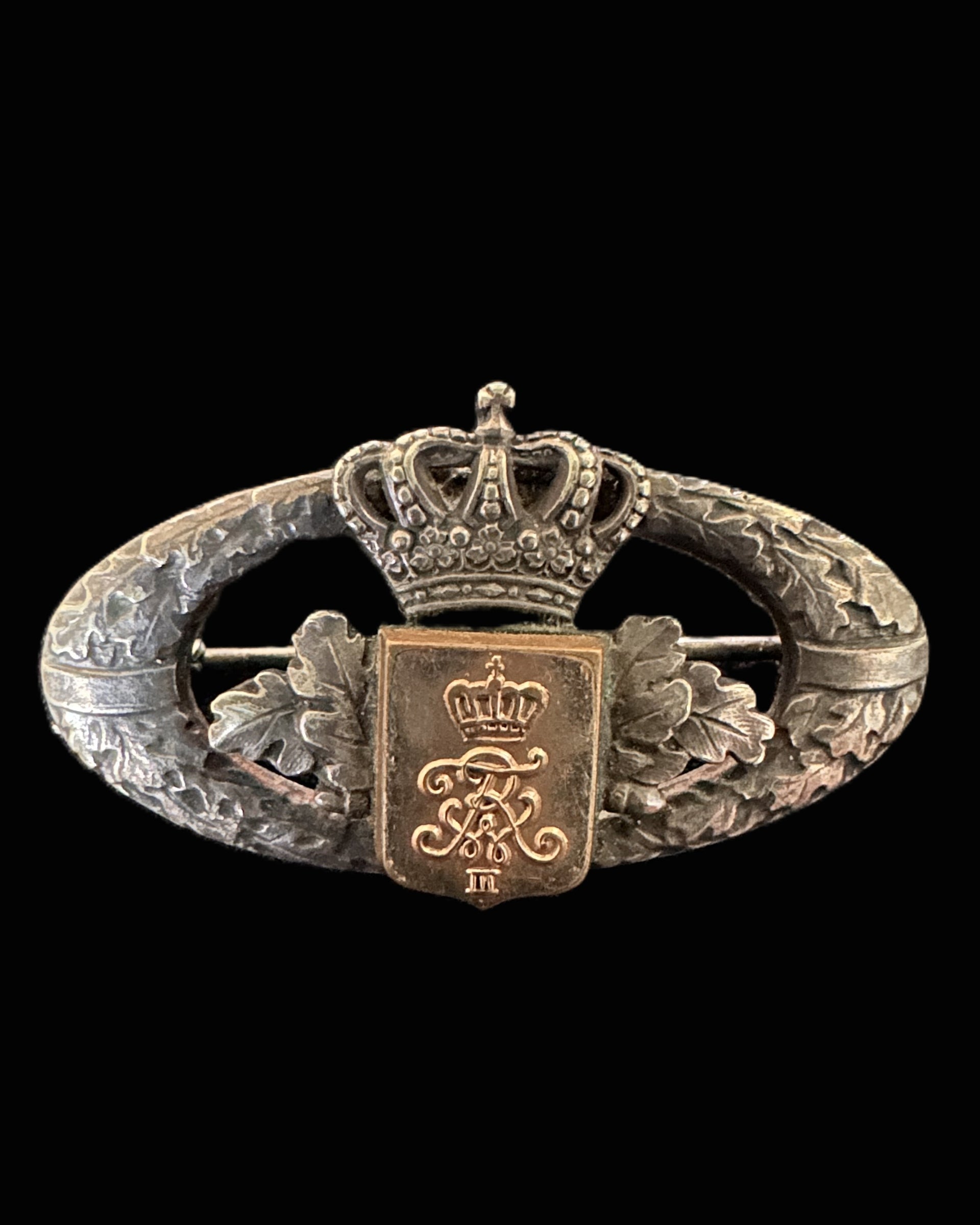 Prussian Silver and Gilt Veterans’ Badge – Monogram of Kaiser Wilhelm II