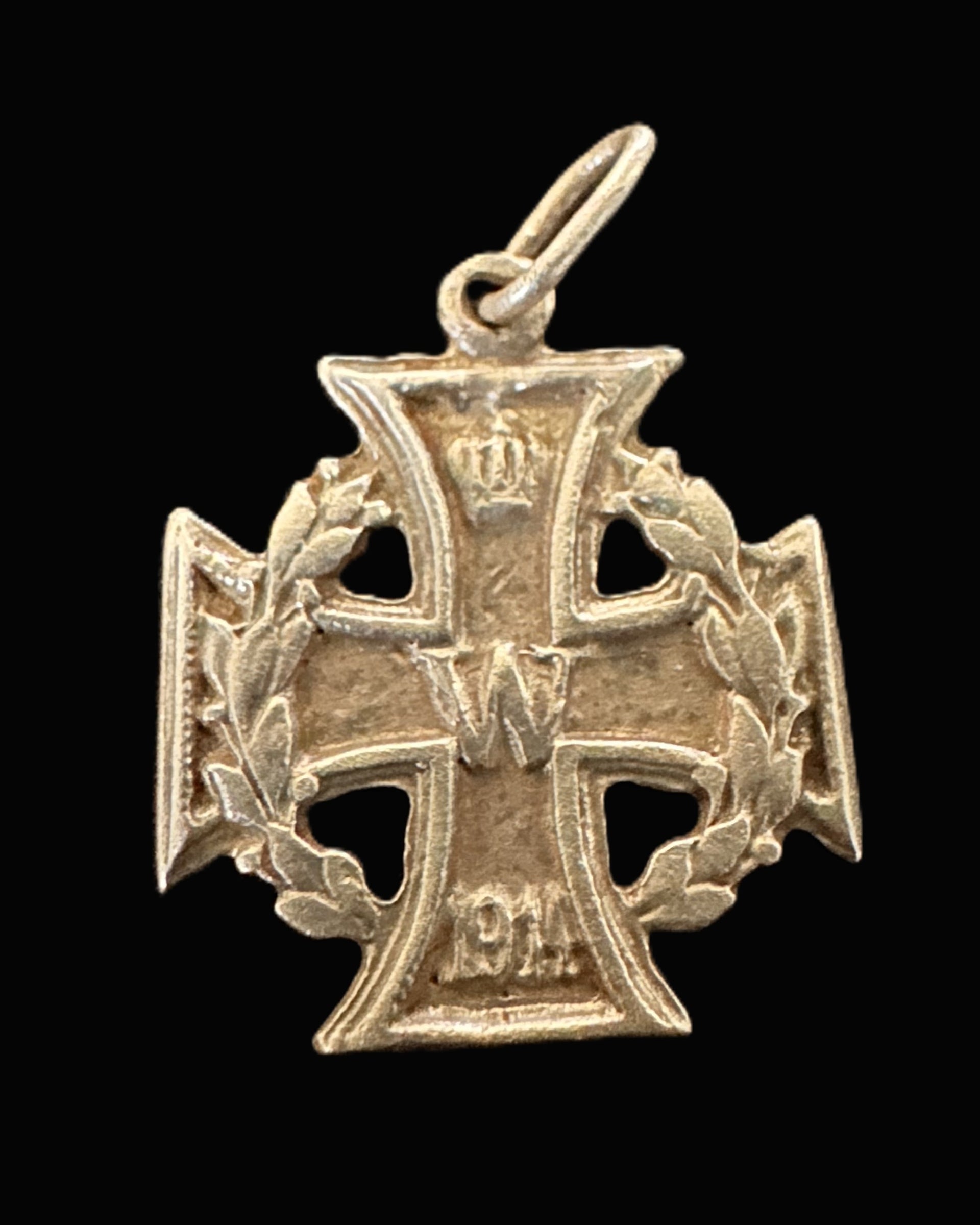 WWI German Silver Iron Cross Pendant, 1914, Marked .835