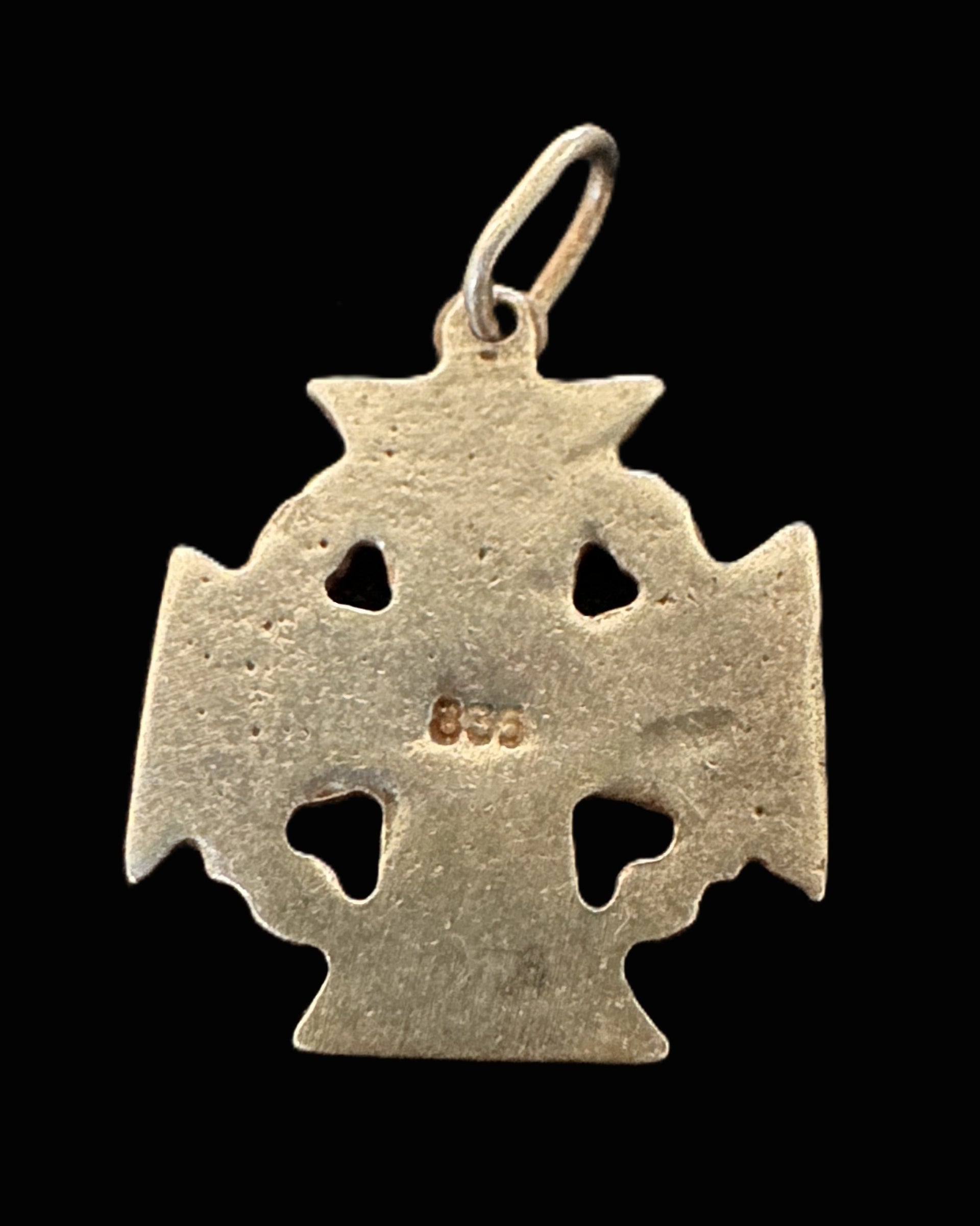 WWI German Silver Iron Cross Pendant, 1914, Marked .835